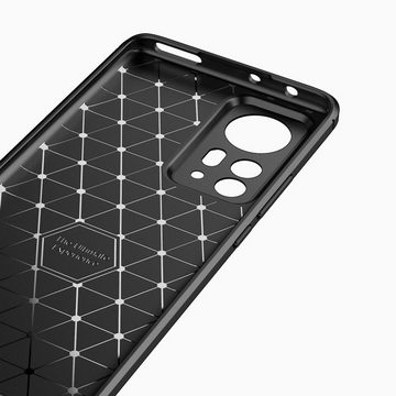 CoverKingz Handyhülle Hülle für Xiaomi 12 Pro Handyhülle Silikon Case Cover Carbonfarben 17,09 cm (6,73 Zoll), Handyhülle Bumper Silikoncover Softcase Carbonfarben