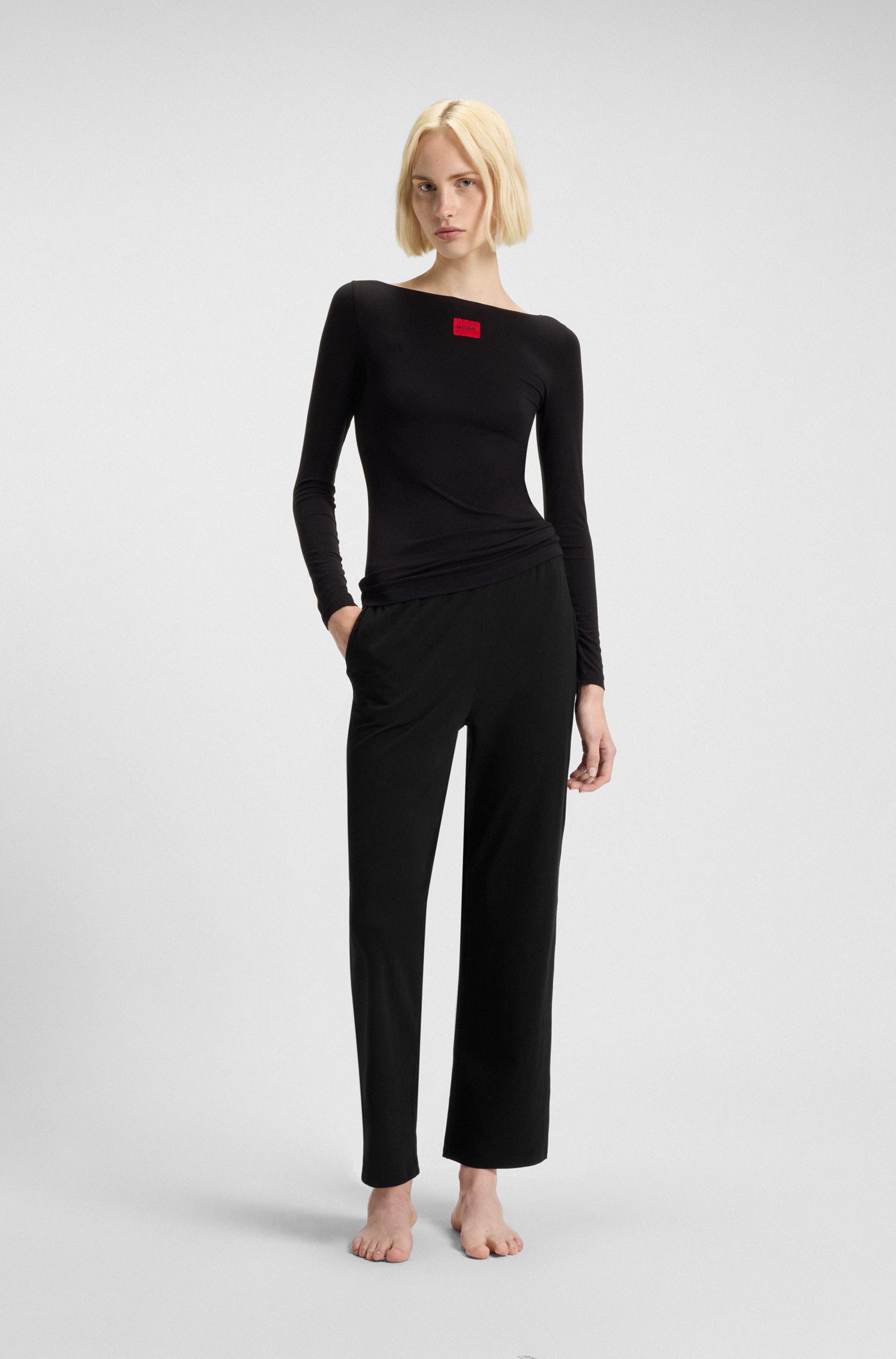 HUGO Pyjamahose ID Sichtbarer Elastikbund, gerades Bein