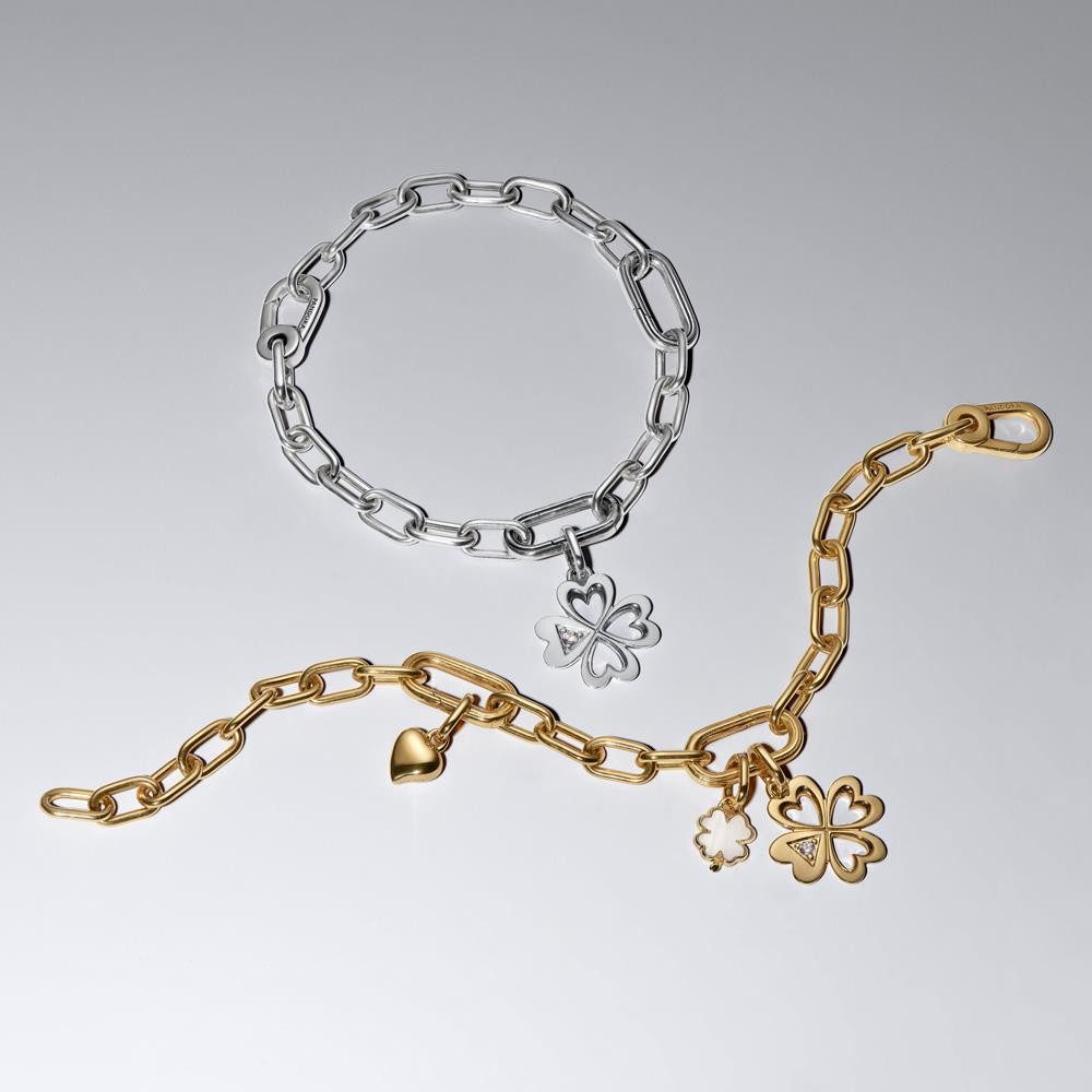 Pandora Charm-Einhänger PANDORA ME Charm-Anhänger für Damen Kleeblatt, IP Gold