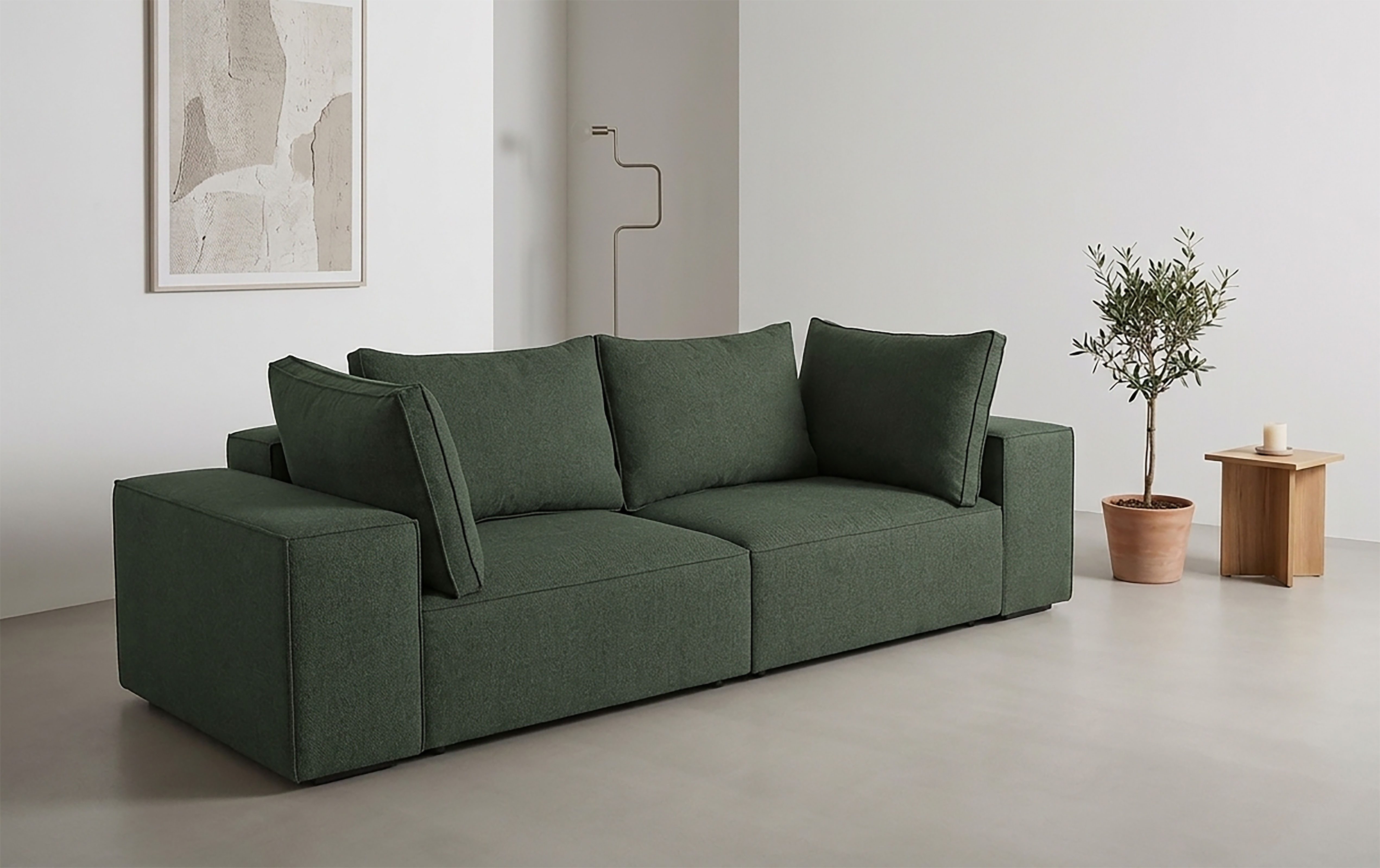 Trends by HG Big-Sofa CONOR, 2 Teile, Schlaffunktion + Bettkasten