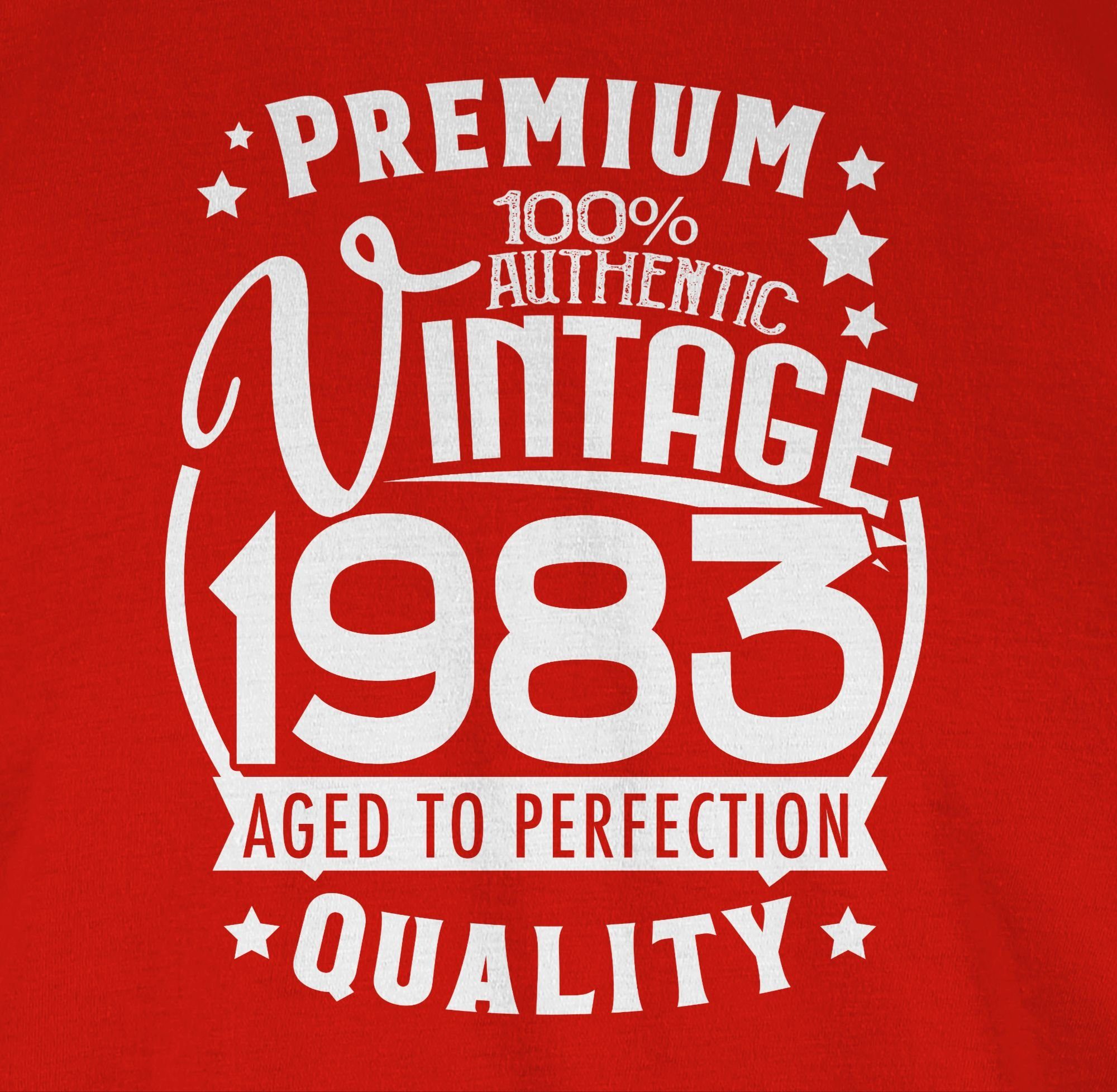 Vintage weiß 40. Rot 03 T-Shirt Vierzigster 1983 Geburtstag Shirtracer