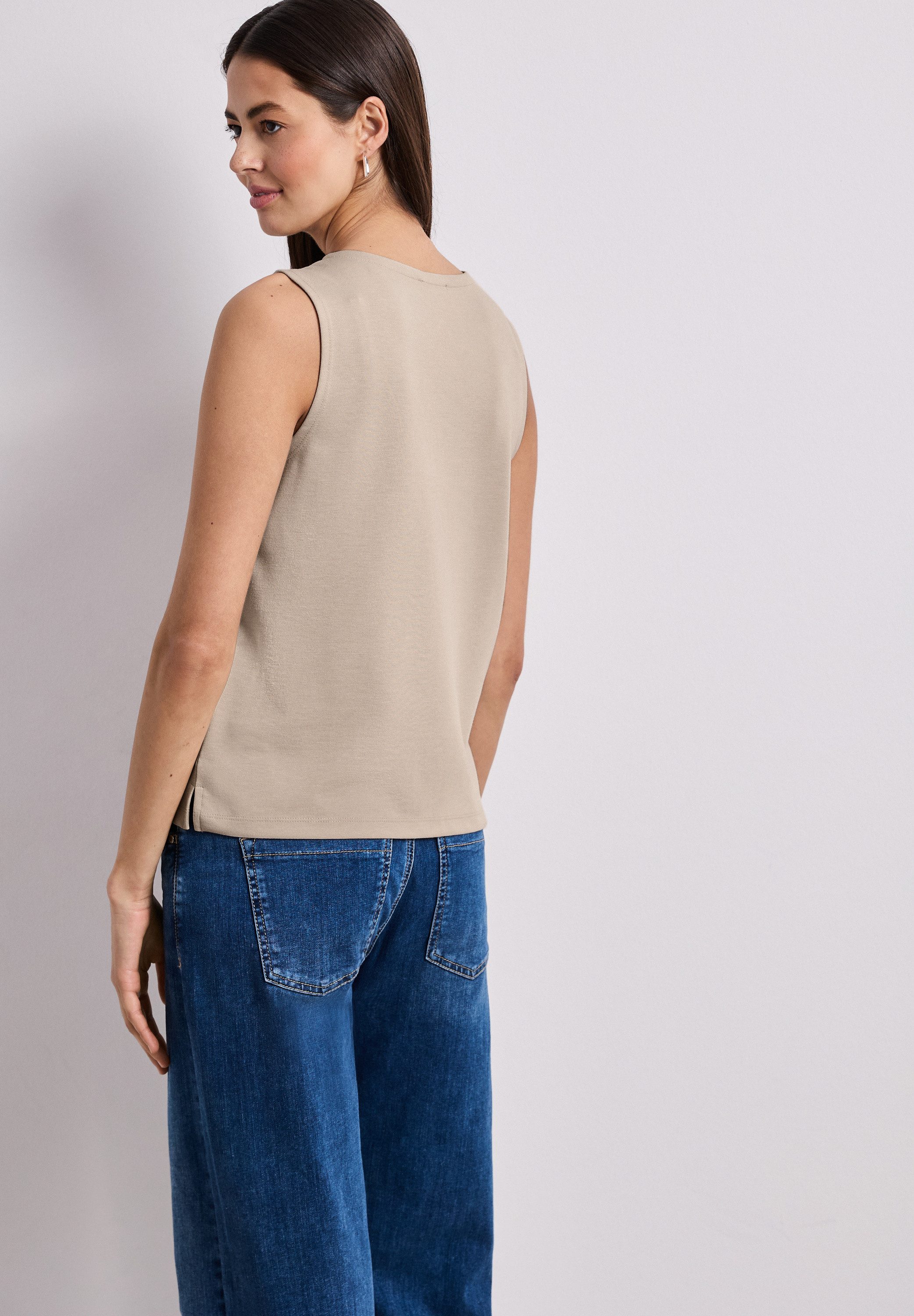 STREET ONE Kurzweste aus Jersey in Unifarbe