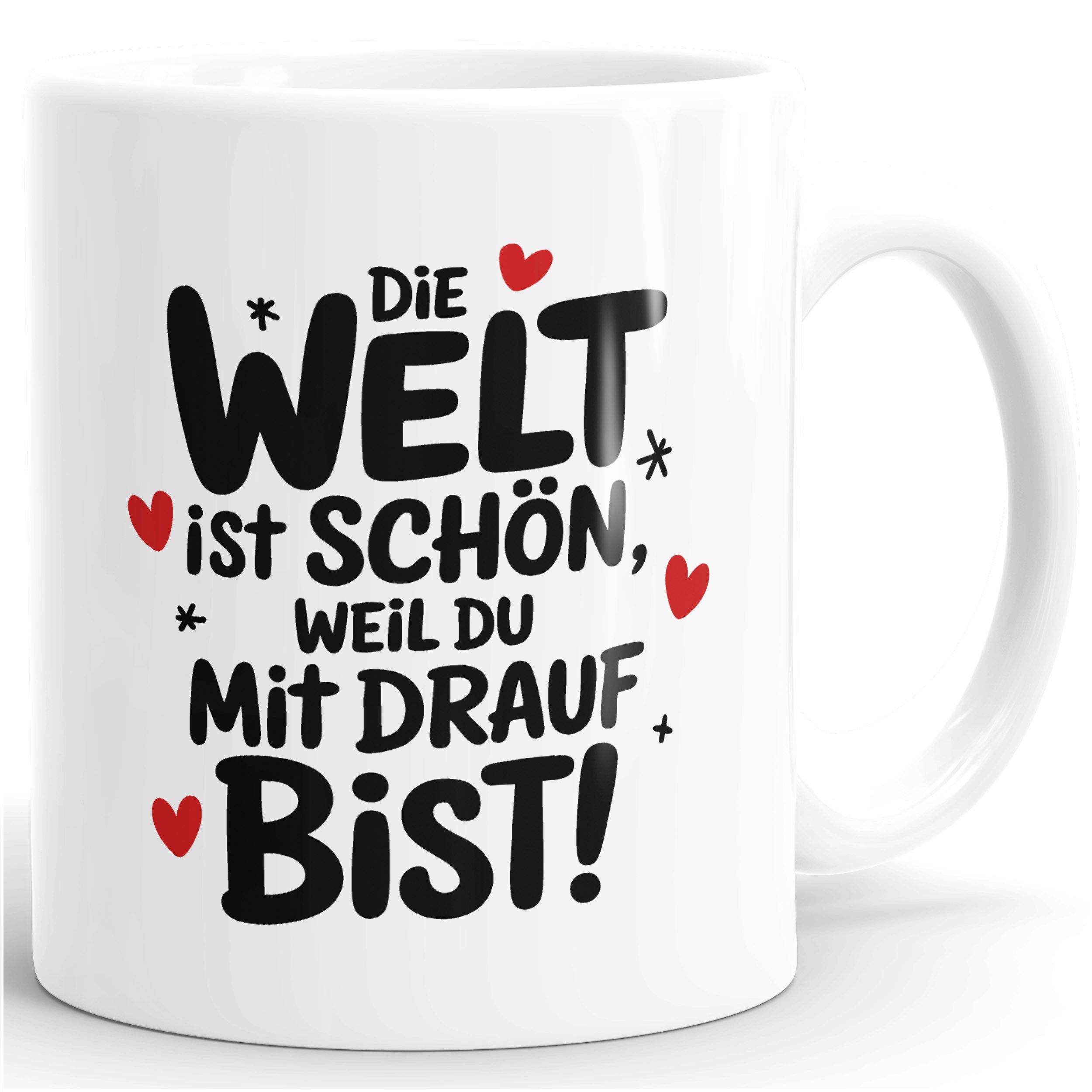 SpecialMe Tasse Kaffee-Tasse Motiv Spruch Die Welt ist schön, beidseitig bedruckt, Keramik