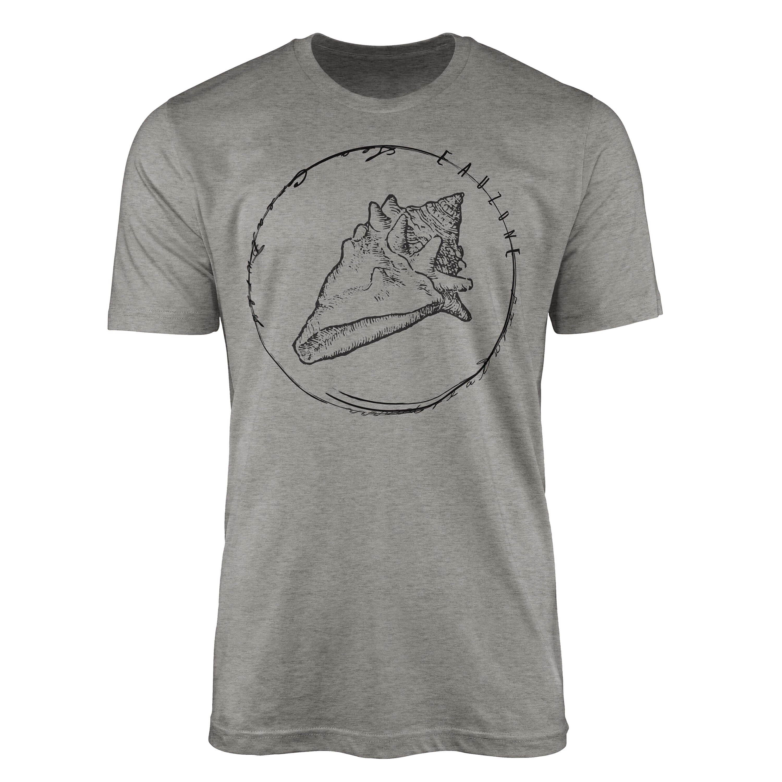 Sinus Art T-Shirt T-Shirt Tiefsee Fische - Serie: Sea Creatures, feine Struktur und sportlicher Schnitt / Sea 023 Ash