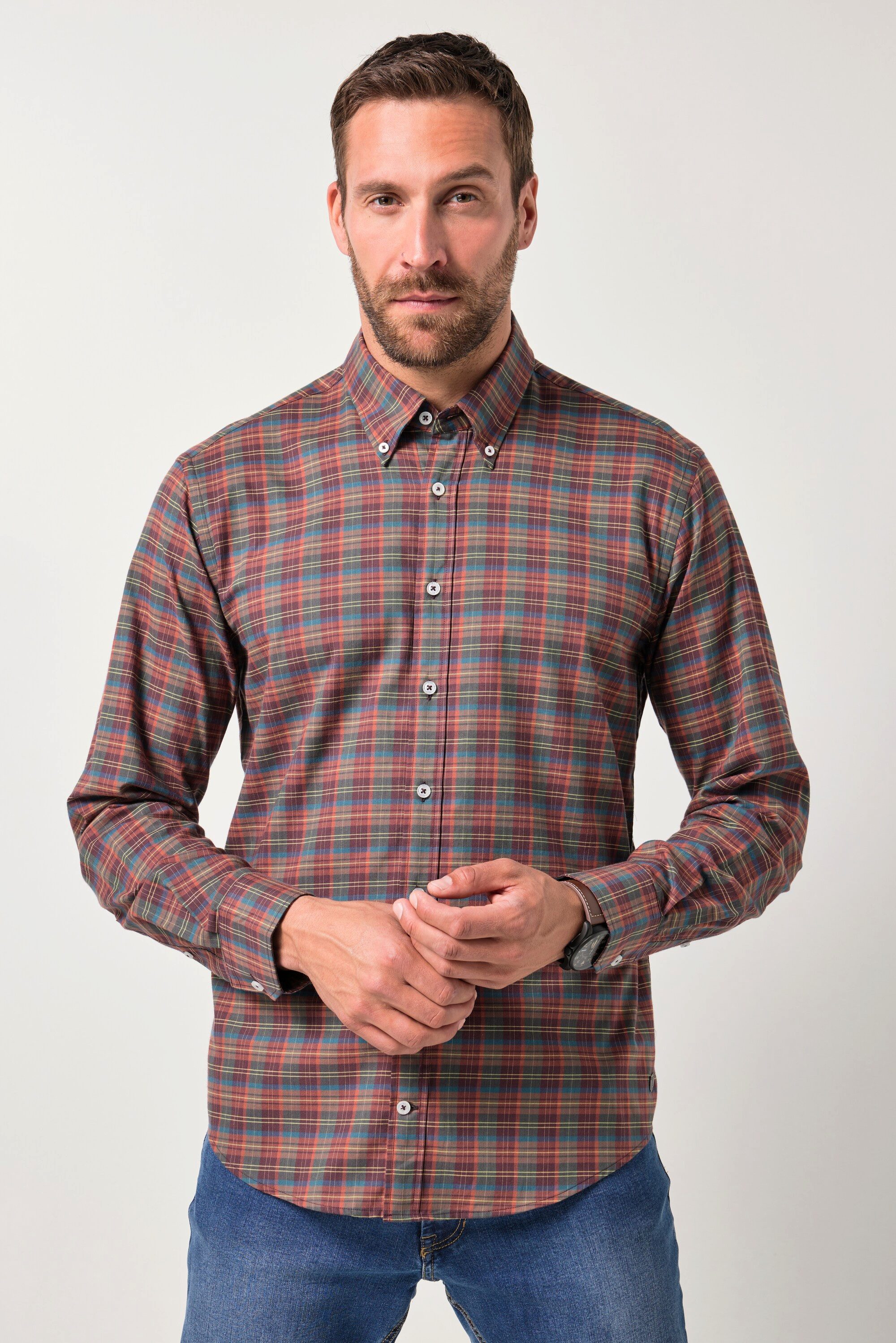 Businesshemd Karohemd Langarm Buttondown-Kragen Modern Fit