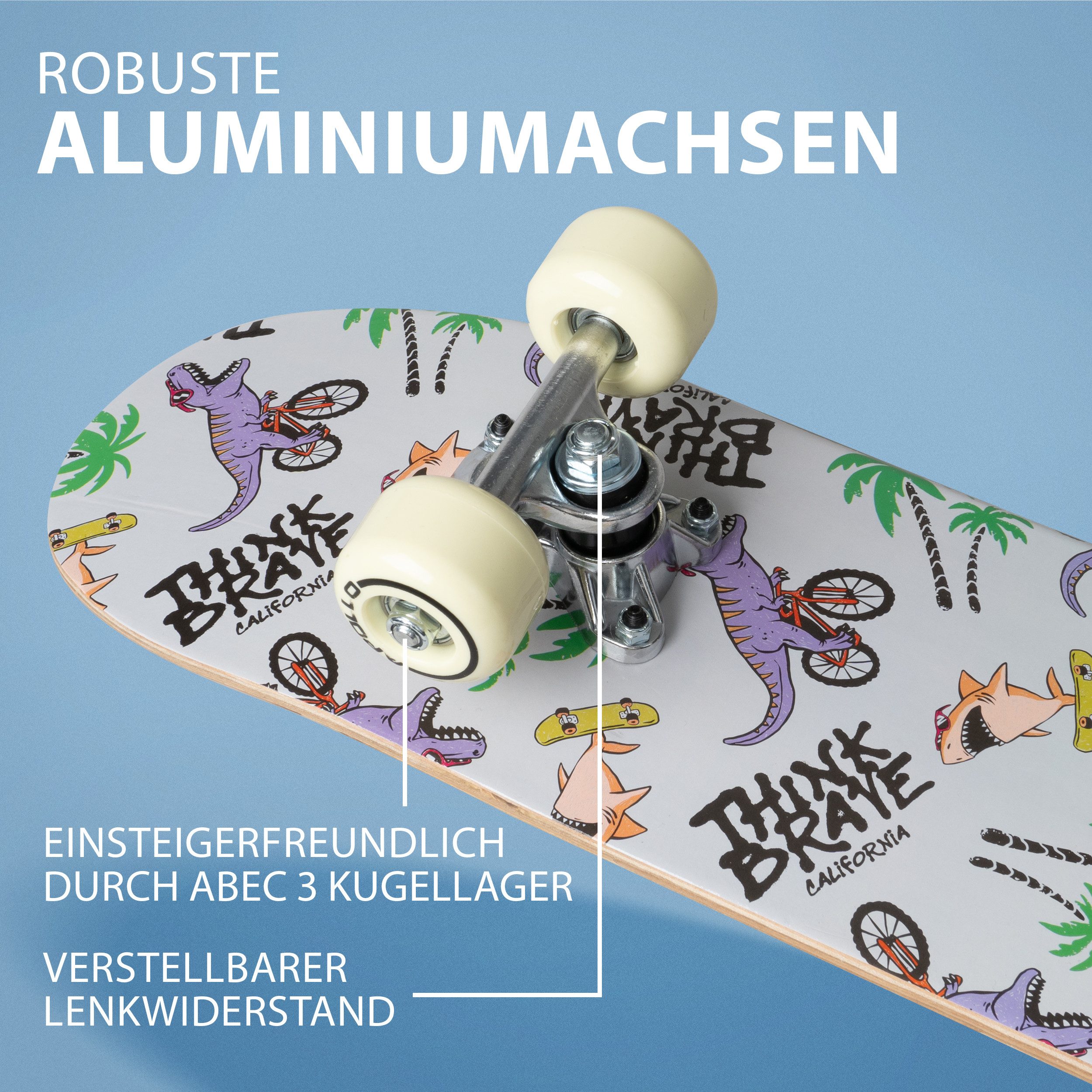 Apollo Skateboard Kinderskateboard 24" Kinder, Longboard, ABEC 3 und Aluminium Achsen