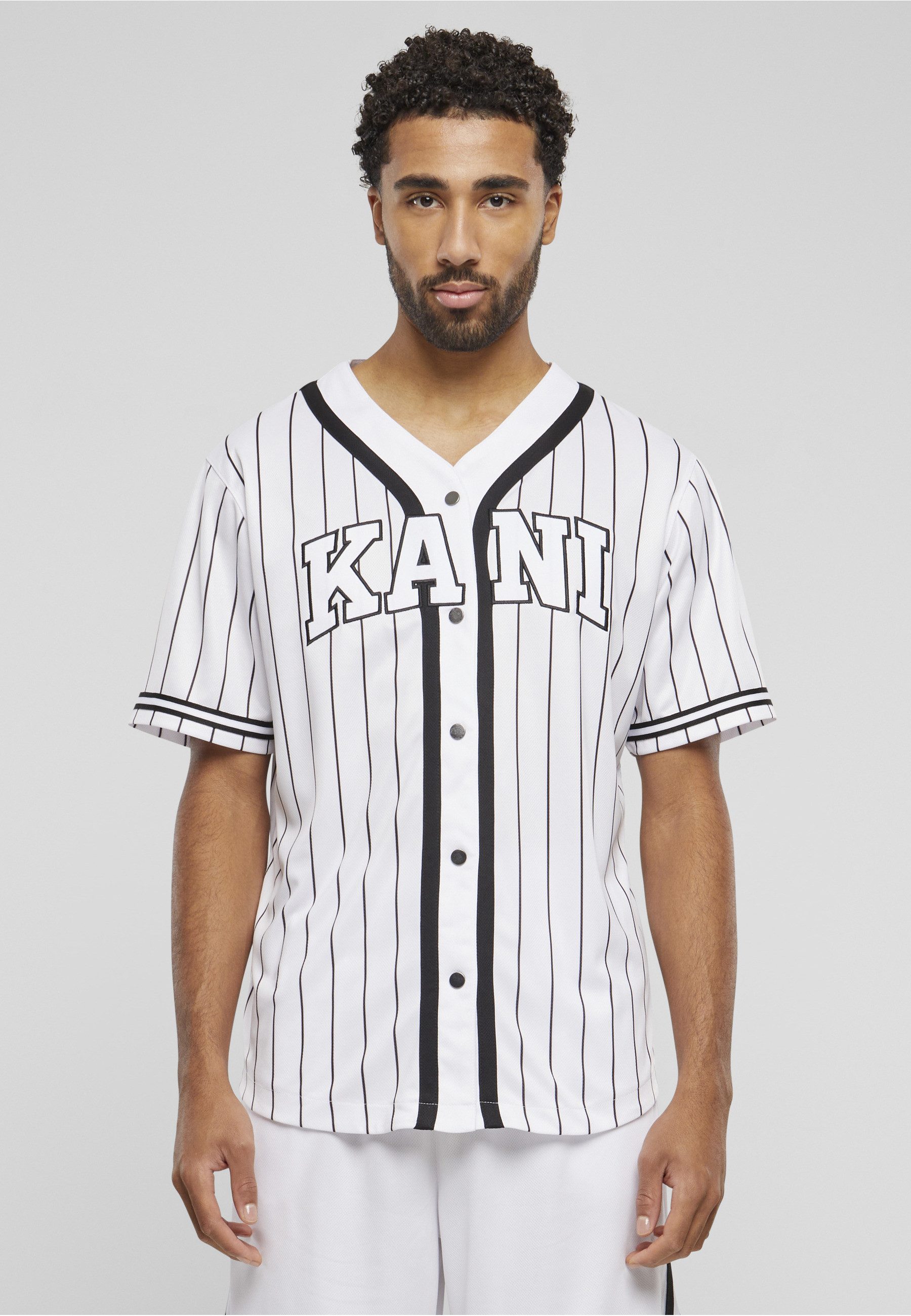 Karl Kani Funktionshemd Karl Kani Herren KM221-115-2 Serif Pinstripe Baseball Shirt (1-tlg)