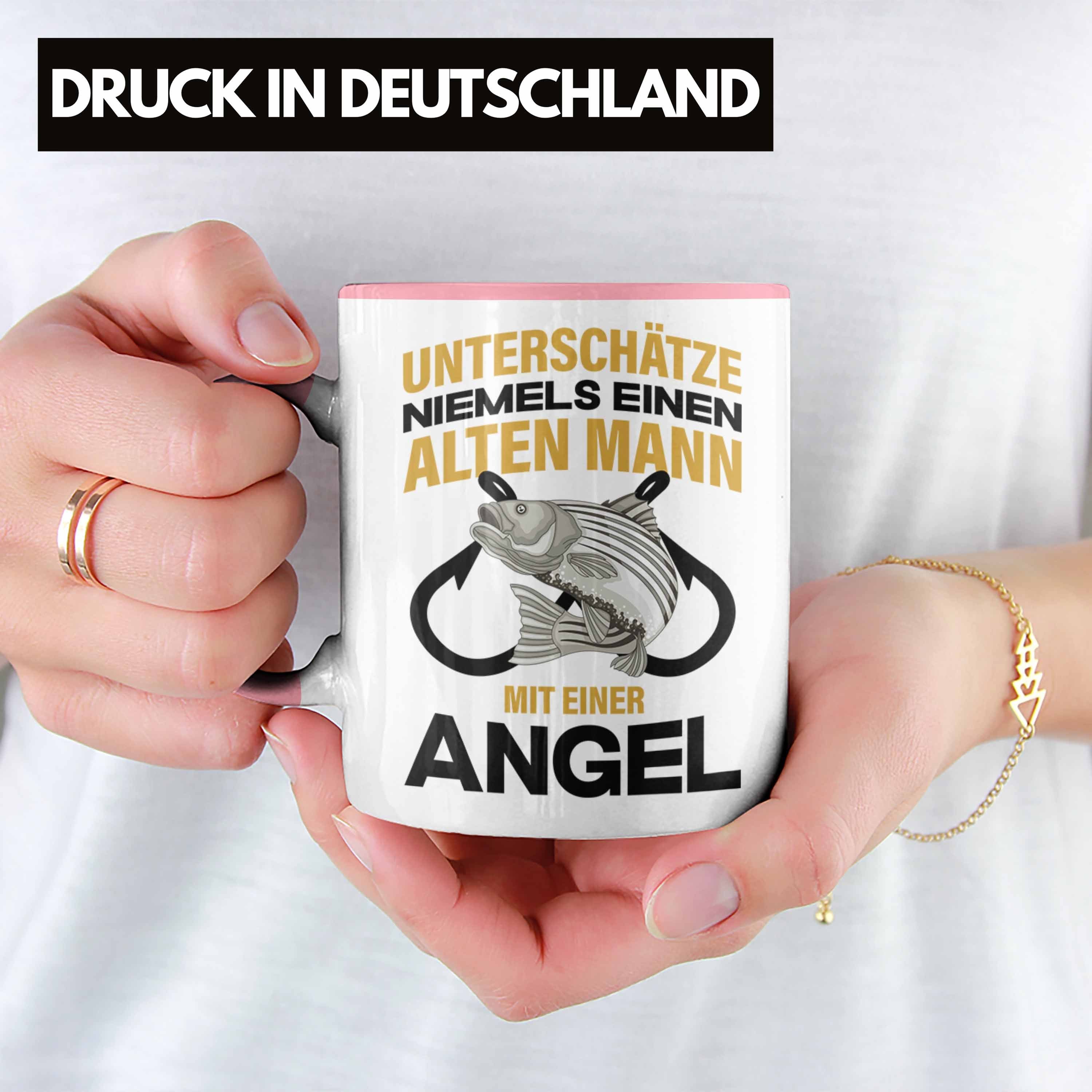 Trendation Tasse Geschenk Männer für Trendation Becher Tasse Sprüche Geschenkidee Rosa Fischer Angler - Lustig Angeln