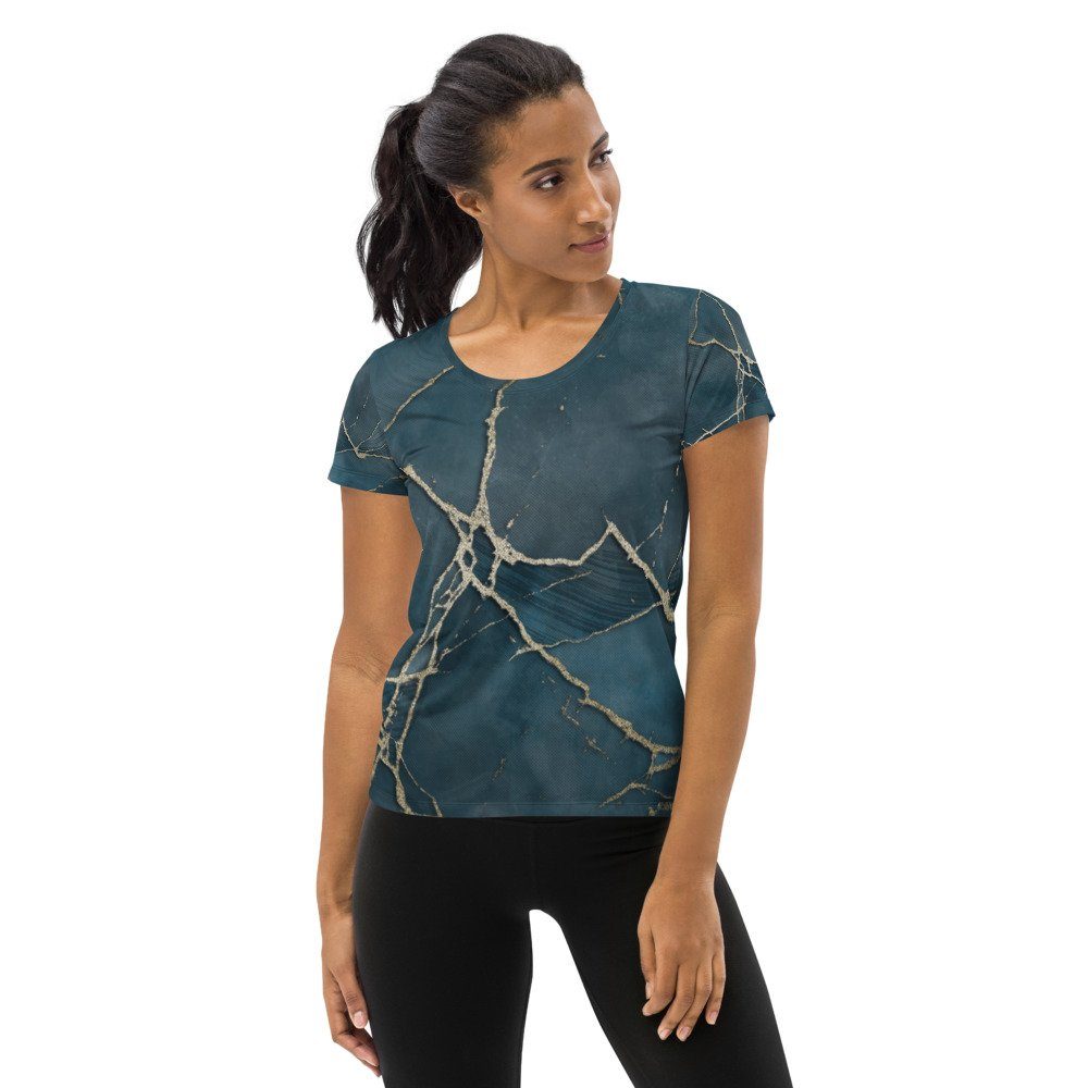 Trainingsshirt Damen Sport T-Shirt Teal Mineral Glamour
