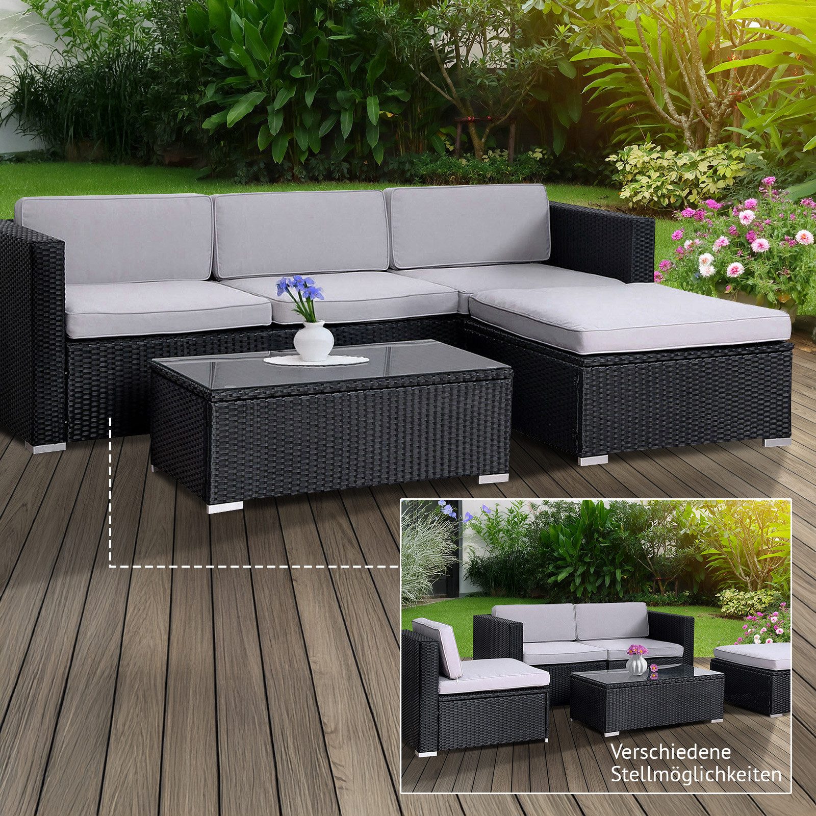 SVITA Loungeset, (Gartenlounge, 1-tlg), CALIFORNIA, Ecksofa, günstig online kaufen