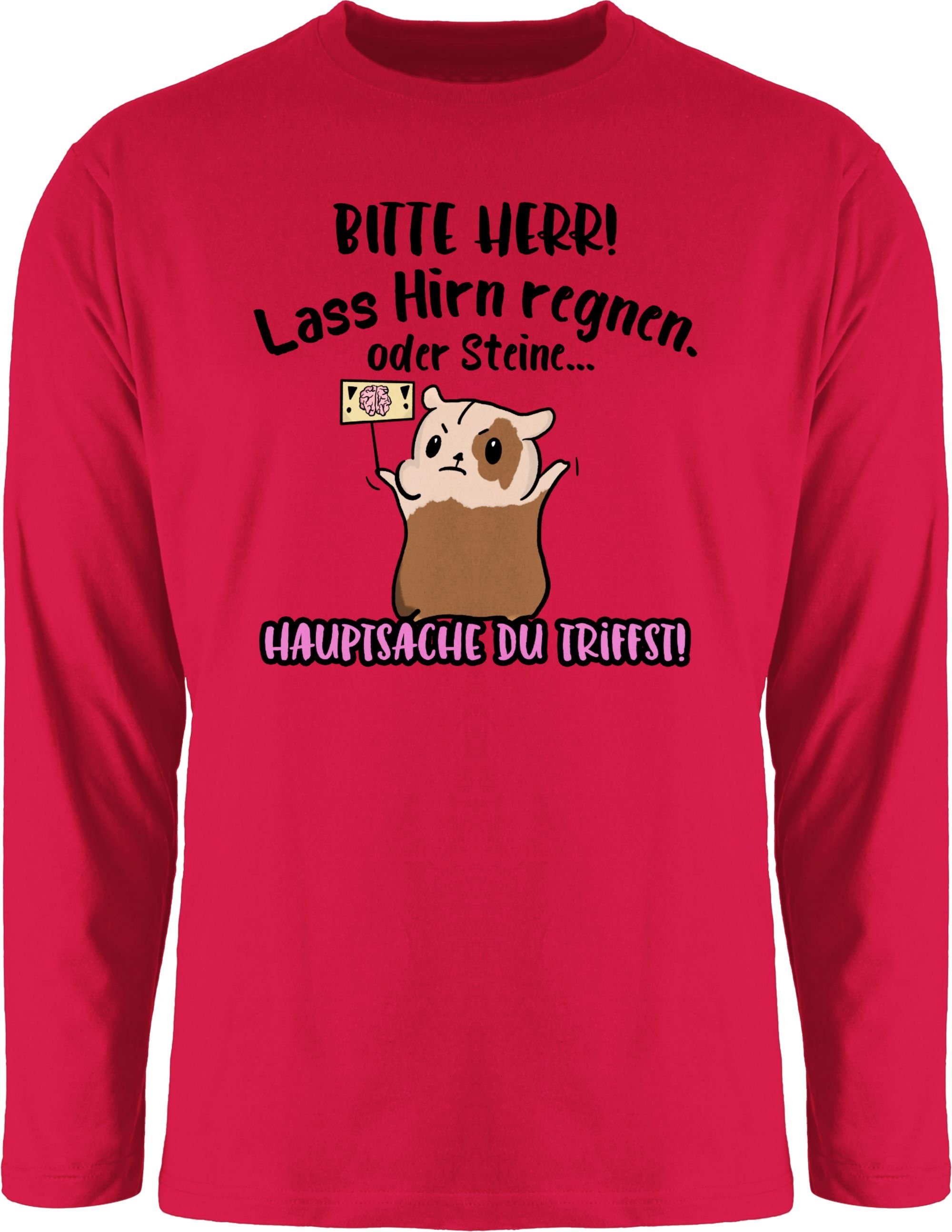 Shirtracer Rundhalsshirt »Bitte Herr lass Hirn regnen Meerschweinchen Sprüche Statement mit