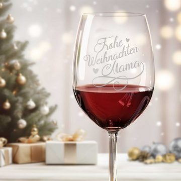 GRAVURZEILE Rotweinglas Leonardo Weinglas mit Gravur - Frohe Weihnachten Mama, Glas, graviertes Geschenk für Mama zu Weihnachten