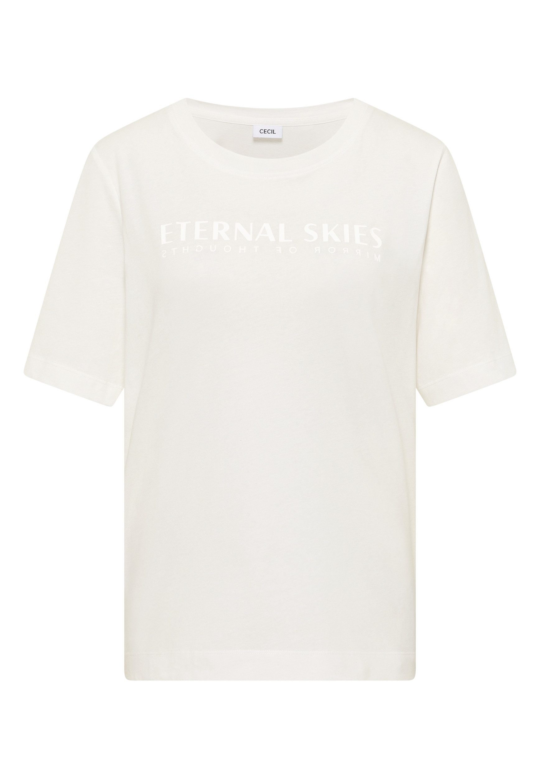 CECIL Kurzarmshirt - Basic Kurzarmshirt mit Wording Print günstig online kaufen