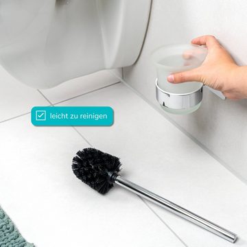 bremermann WC-Reinigungsbürste Bad-Serie LUCENTE TAPE - WC-Garnitur Glas & Edelstahl, verchromt