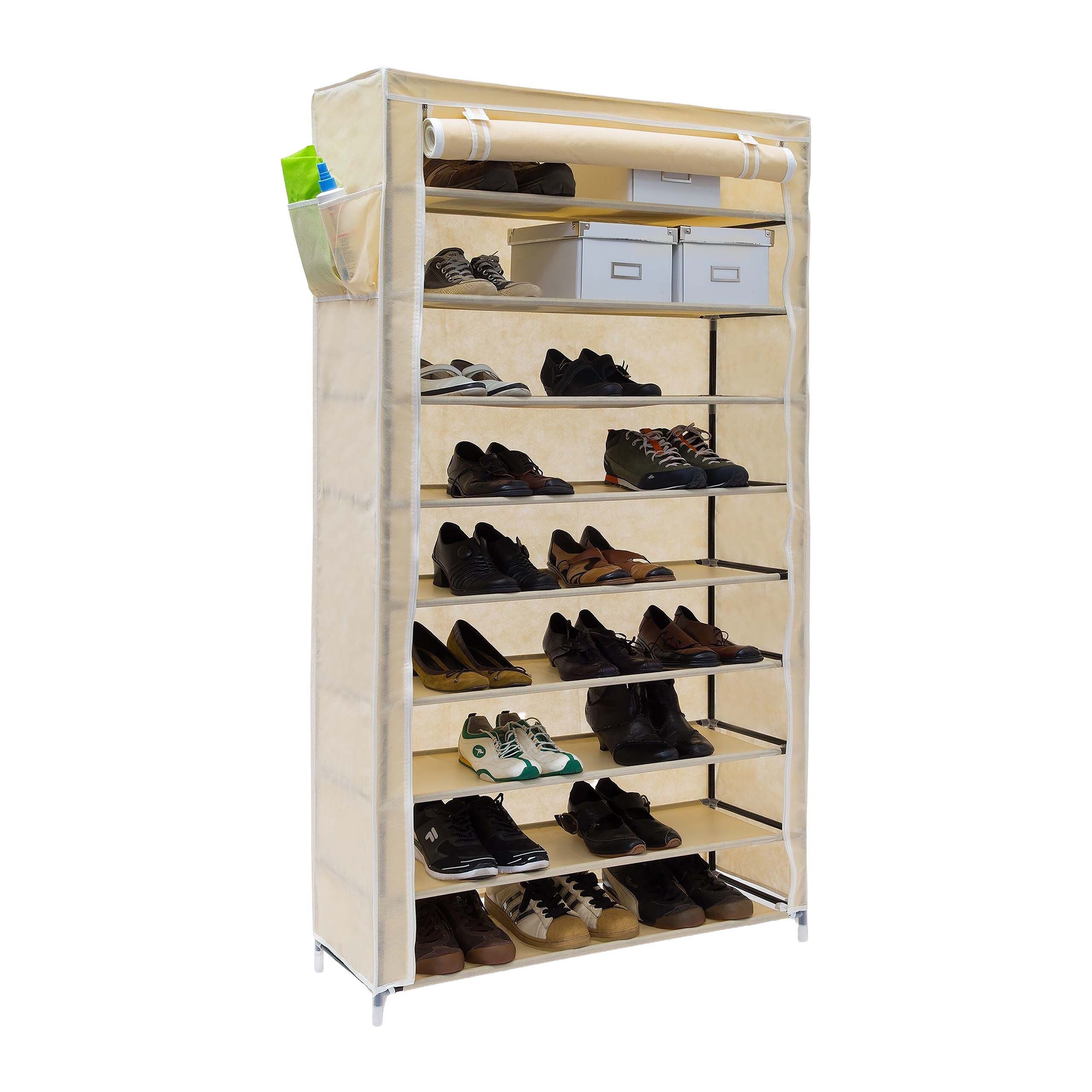 relaxdays Schuhschrank VALENTIN hoch Beige