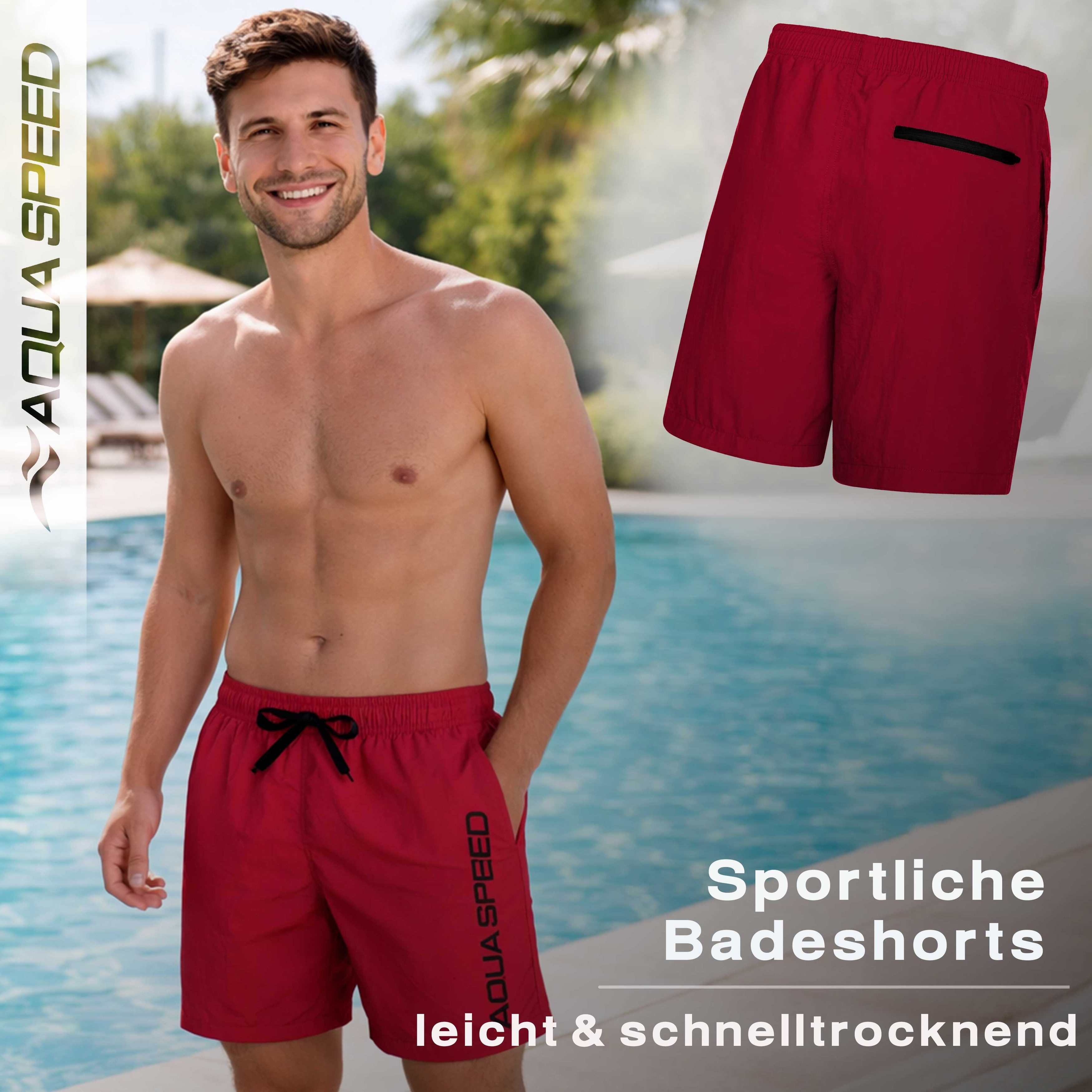 Aqua Speed Boardshorts (OWEN FLUO Badehose Strandhose Schwimmhose Badeshorts Männer) Komfortabler Schnitt unterstützt vielseitige Sommeraktivitäten