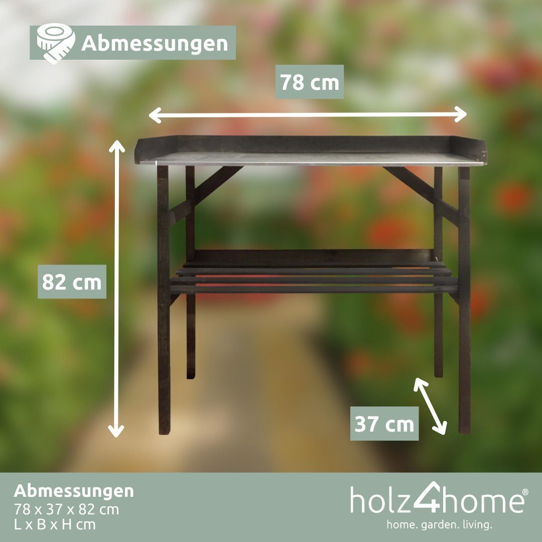 von in Holz-Pflanzentisch holz4home® Gartentisch holz4home schwarz