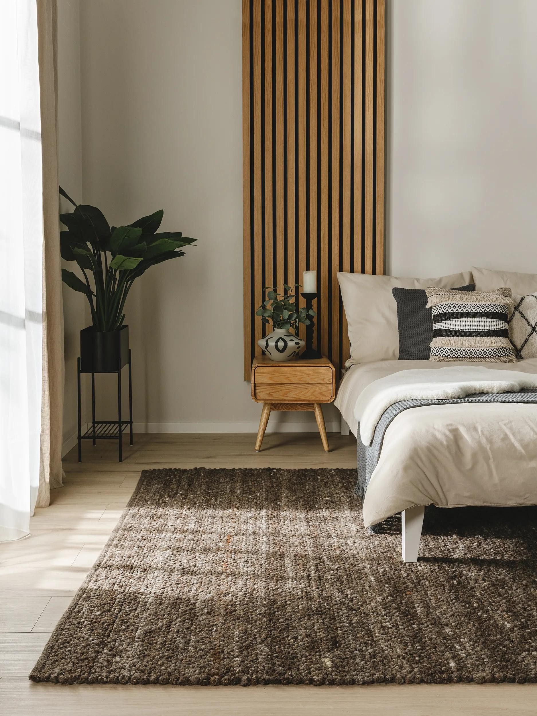 benuta Wollteppich Finn, rechteckig, Höhe: 11 mm, Wolle, Jute, Teppich Wohnzimmer, Schlafzimmer, Esszimmer, Flur, Hygge