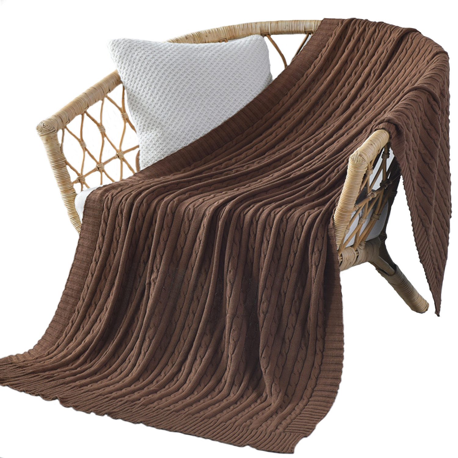 Einschlagdecke Weiche gestrickte Wolldecke, Sofadecke, Schlafdecke, günstig online kaufen