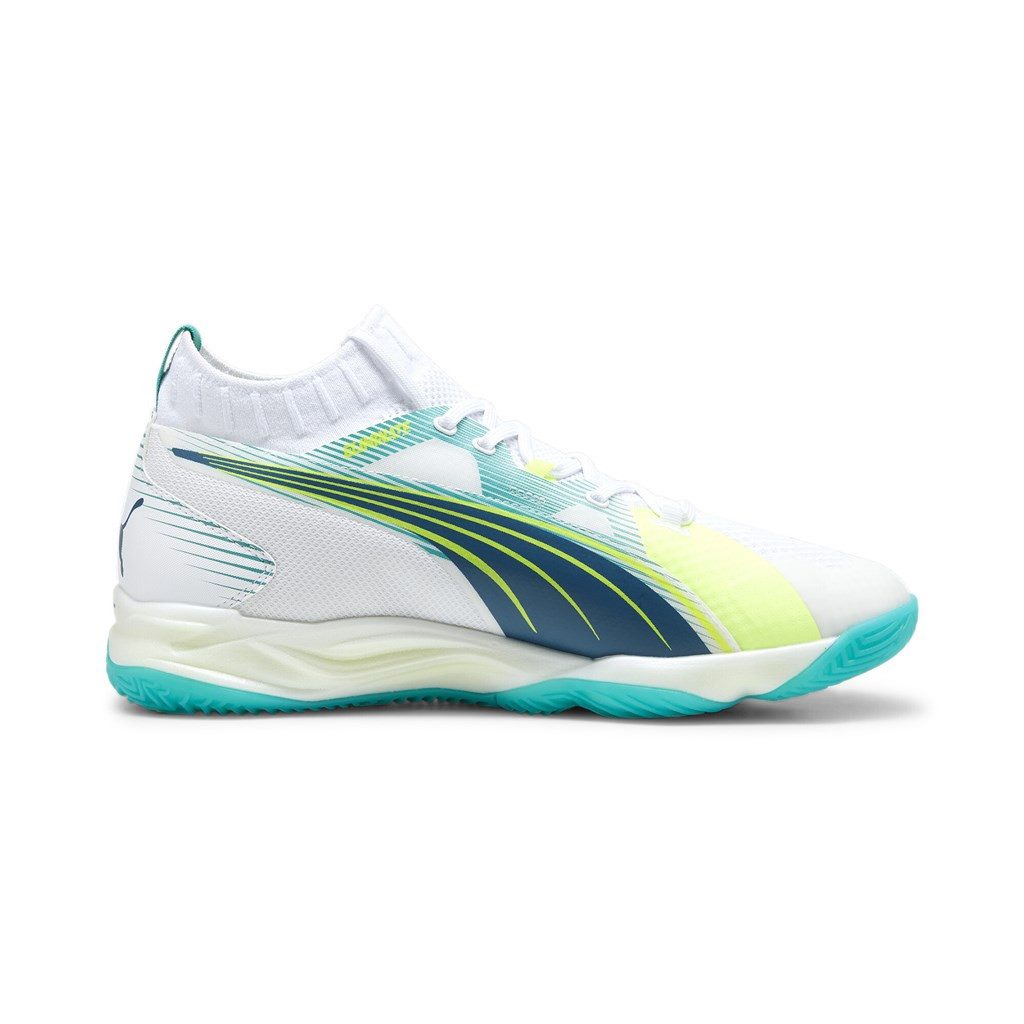 PUMA Hallen-Indoorschuhe Eliminate Nitro SQD weiss/oceanblau Herren Badmintonschuh