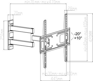 my wall H26-1WL TV-Wandhalterung, (bis 55 Zoll, Packung, 1-teilig, Vollbeweglicher Wandhalter für LCD TV)