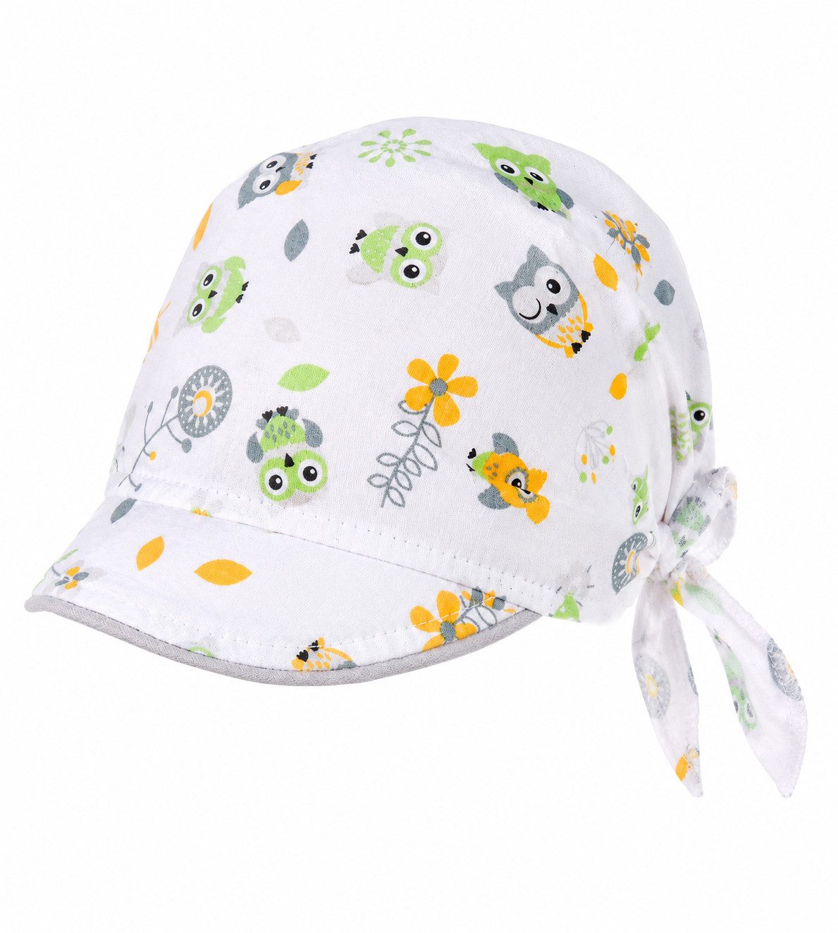 La Bortini Kopftuch Baby Tuch Dreieckstuch mit Schirmchen vorne Sommertuch Mütze, aus Baumwolle, unisex, Sommermütze