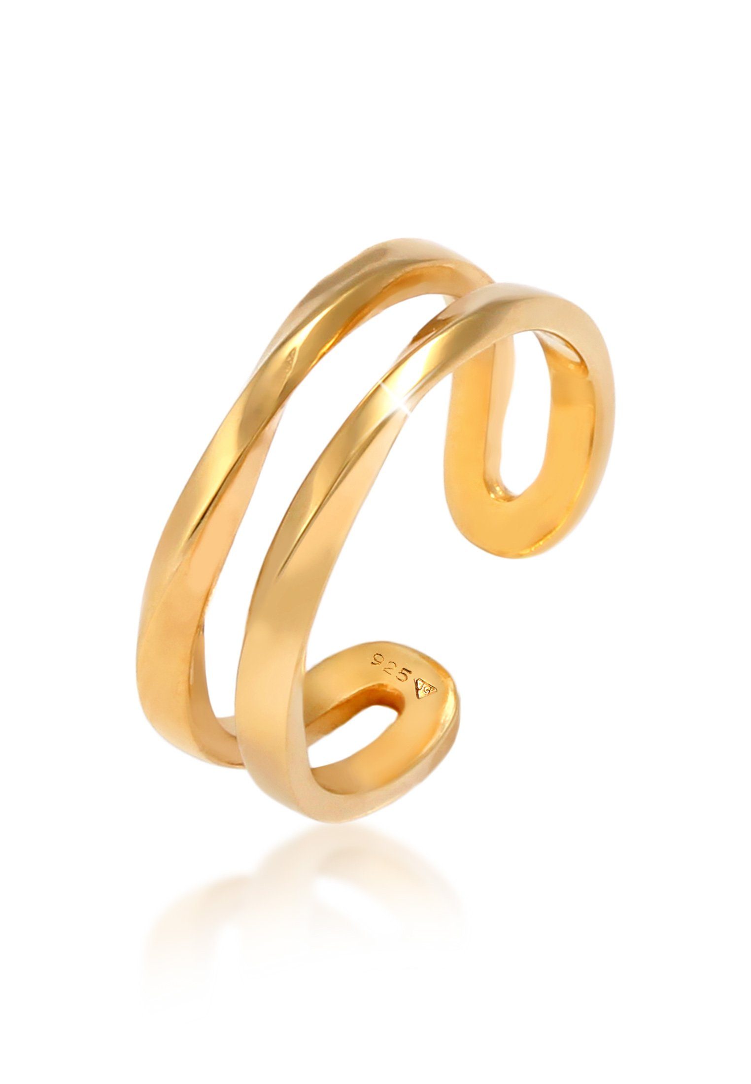 Fingerring Zweireihig offen verstellbar 925er Silber