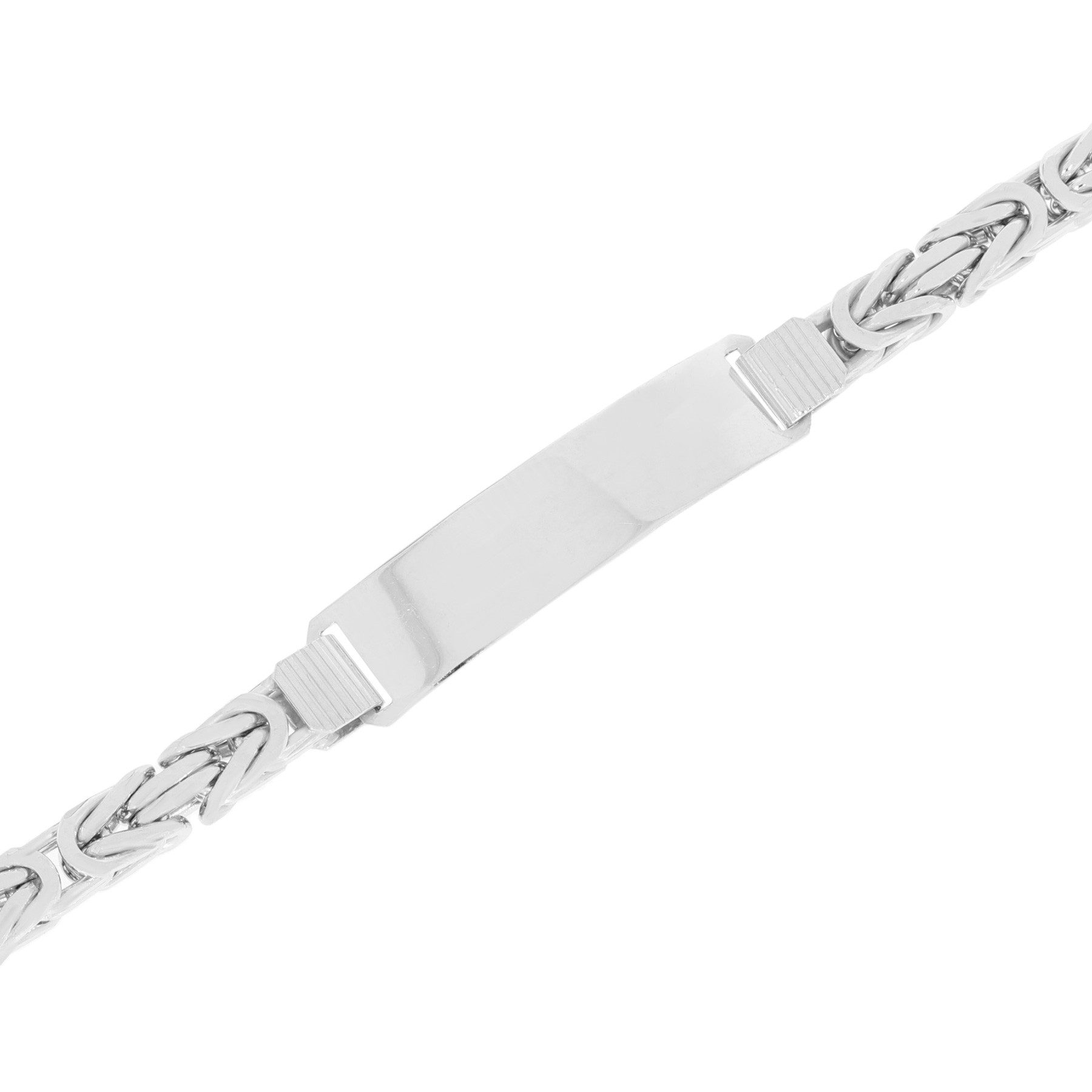 Stella-Jewellery ID Armband 925 Silber RHD ID Armband Königskette 4,8mm massiv (inkl. Etui), ID Armband für Herren