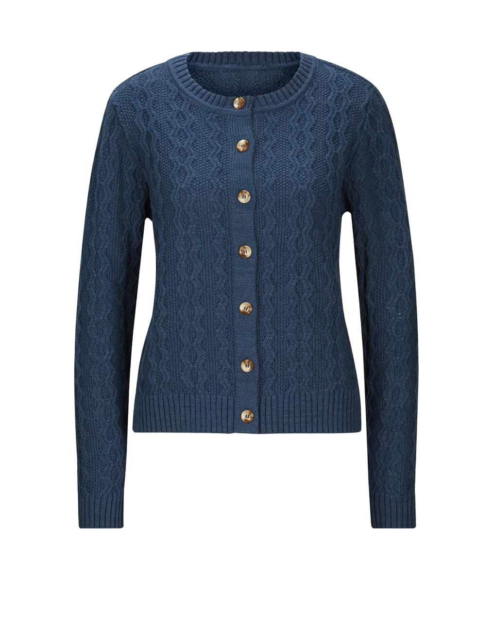 heine Strickjacke LINEA TESINI Damen jeansblau Designer-Strickjacke