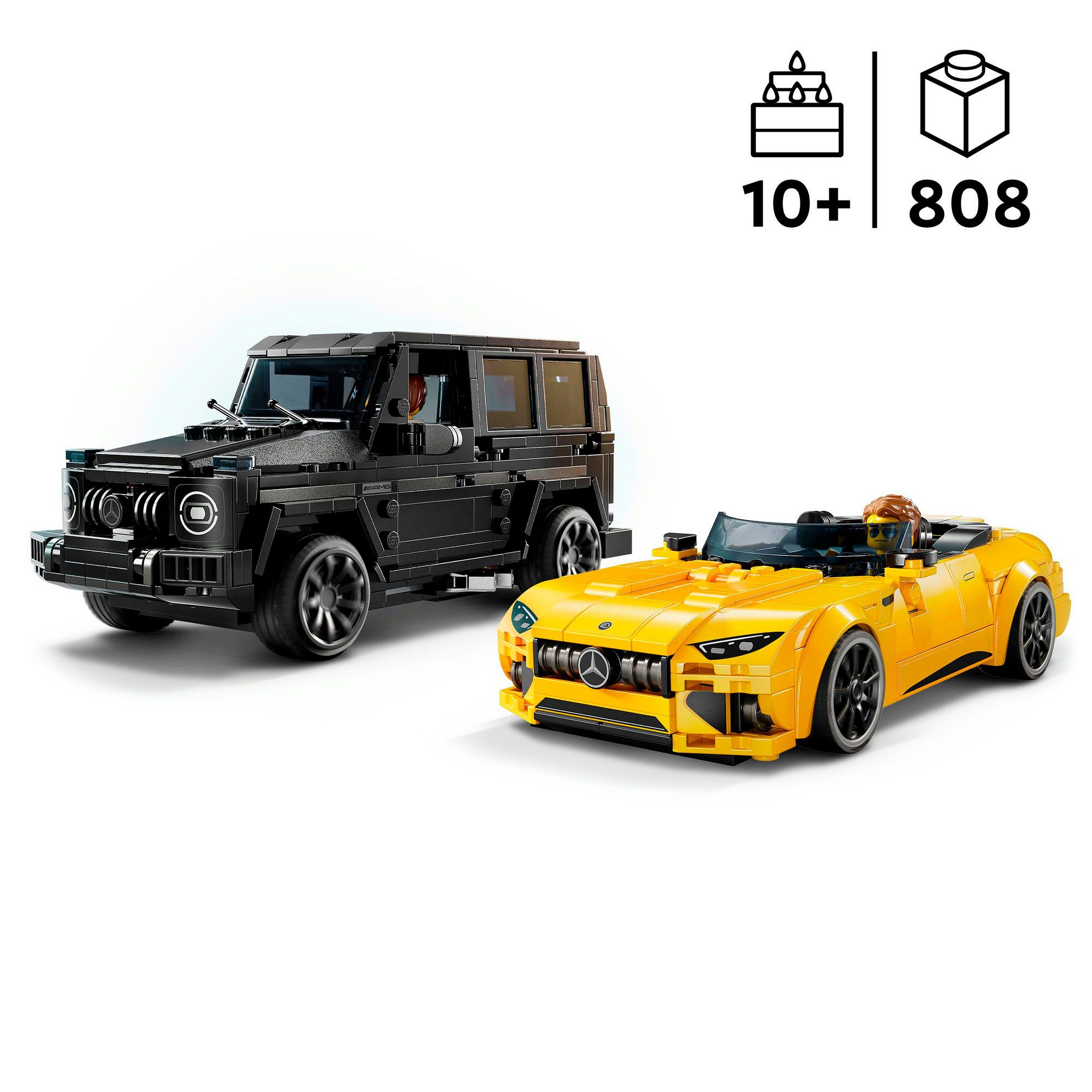 LEGO® Mercedes-AMG G 63 & Mercedes-AMG SL 63 (76924), LEGO Speed Champions Konstruktionsspielsteine, (808 St), Made in Europe