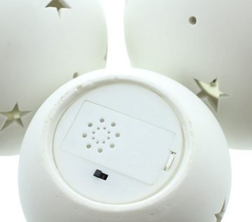 Dekoleidenschaft Dekokugel "Sternenhimmel" aus Porzellan, weiß, mit LED Beleuchtung, Winterdeko (3 St., im Set), Weihnachtsdeko, Leuchtkugel, Schneekugel, Kugelleuchte, Leuchtdeko