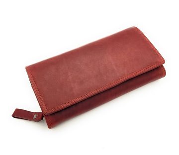 JOCKEY CLUB Geldbörse echt Leder Damen Portemonnaie mit RFID Schutz, Sauvage-Rindleder, Farbe cherry rot