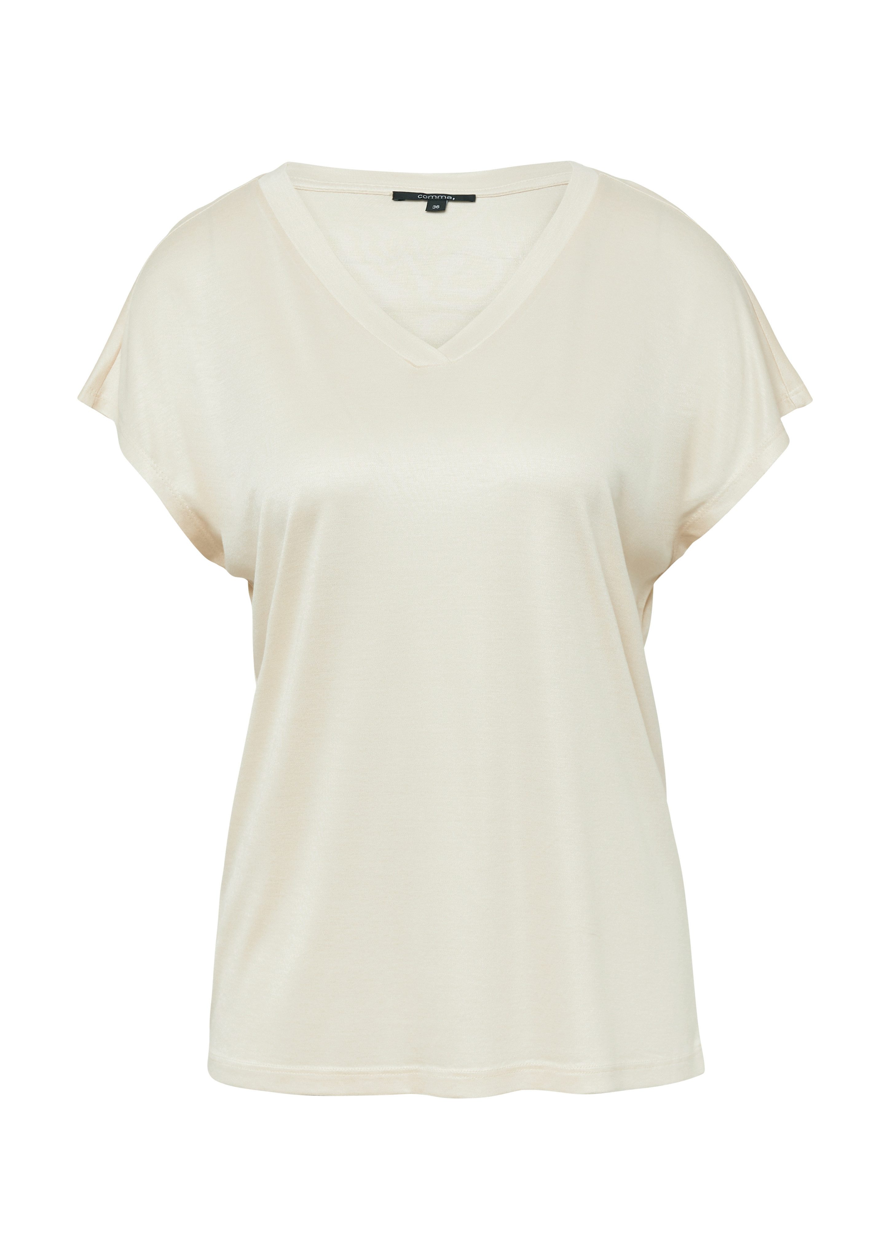 comma T-Shirt mit V-Ausschnitt