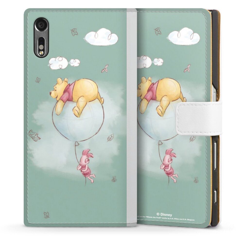 DeinDesign Handyhülle Winnie Puuh Disney Bär Uncheered by a Balloon, Sony Xperia XZ Hülle Handy Flip Case Wallet Cover Handytasche Leder