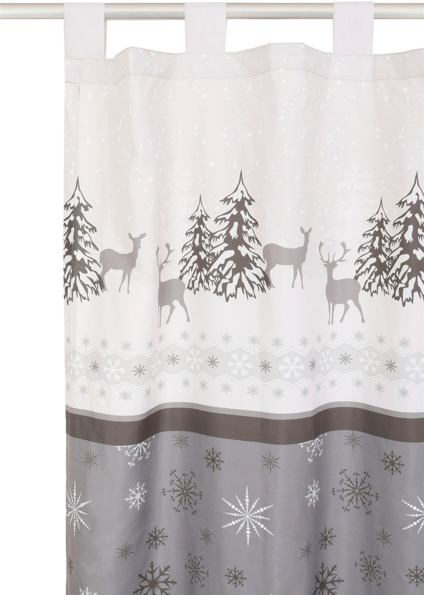 Vorhang Venua, my home, Schlaufen St), Polyester, mit Weihnachtsdesign aus (1 blickdicht, bedruckter Microfaser