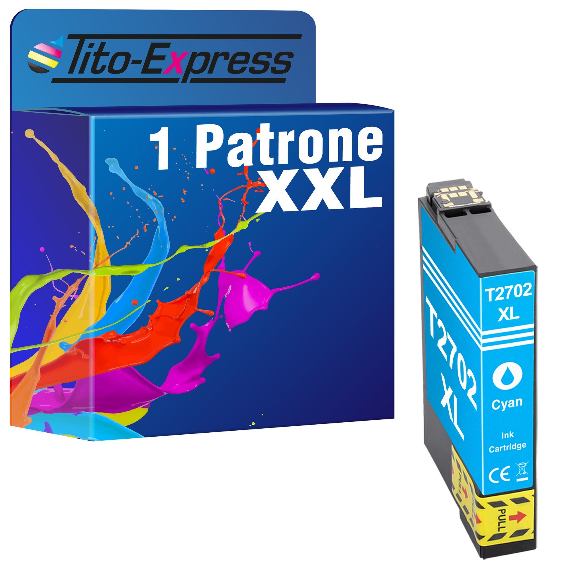 Tito-Express ersetzt Epson T-2702 Epson T 2702 EpsonT2702 Cyan Tintenpatrone (für WF-3620 7610 7615 7710 7715 WF3640 7620 7720 DTWF WF3620 7600 7700)