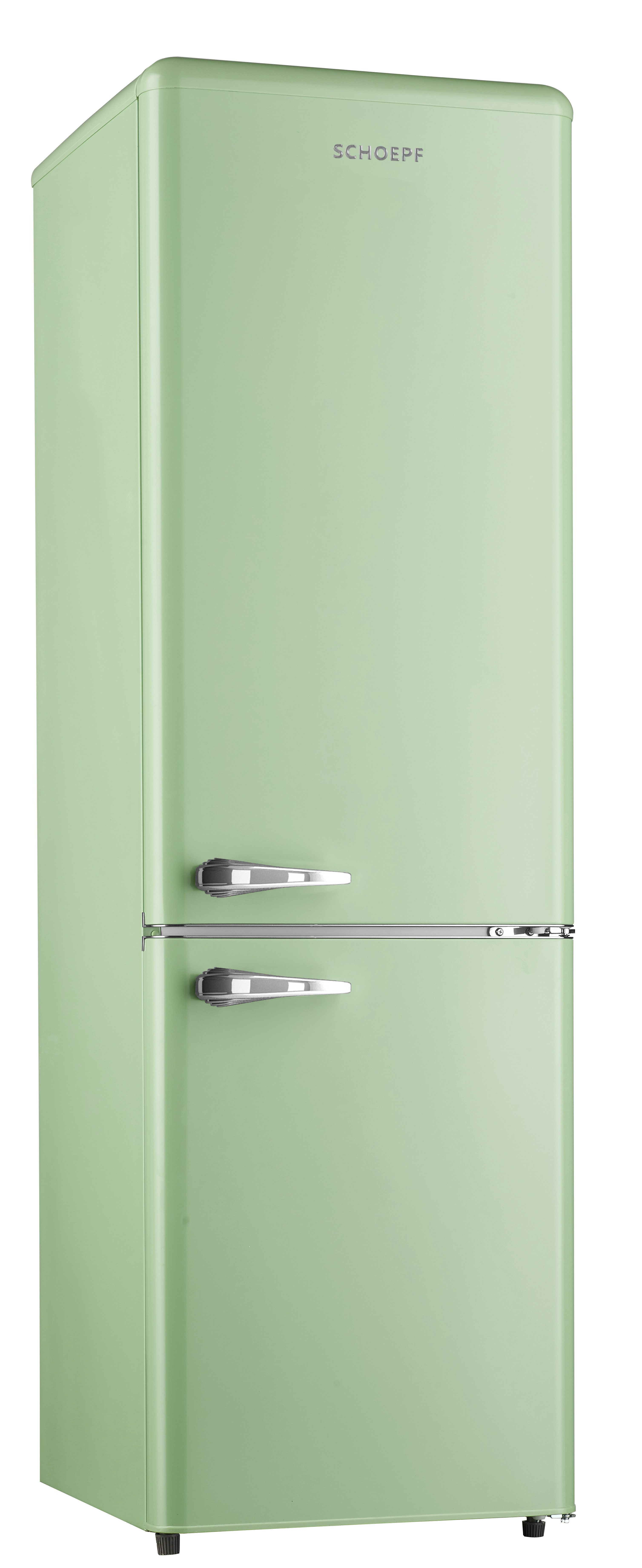 SCHOEPF Kühl-/Gefrierkombination RKG265SG, 177.5 cm hoch, 54.5 cm breit, Retro-Design, 249 Liter Nutzinhalt Gesamt, Externe Chrom Griffe