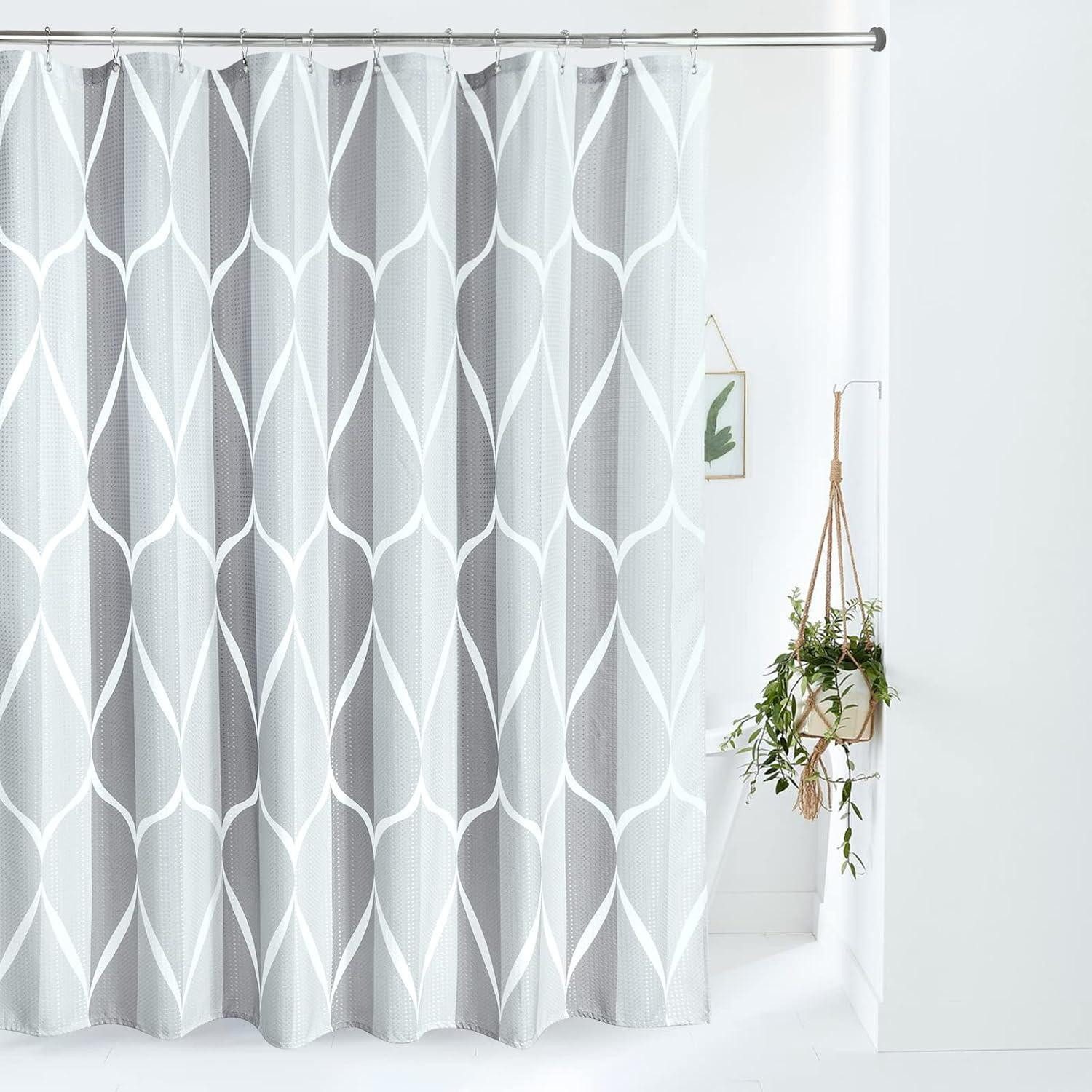 LuxusKollektion Duschvorhang Geometrischer Duschvorhang Anti Schimmel Wasserdicht Grau 182x182cm