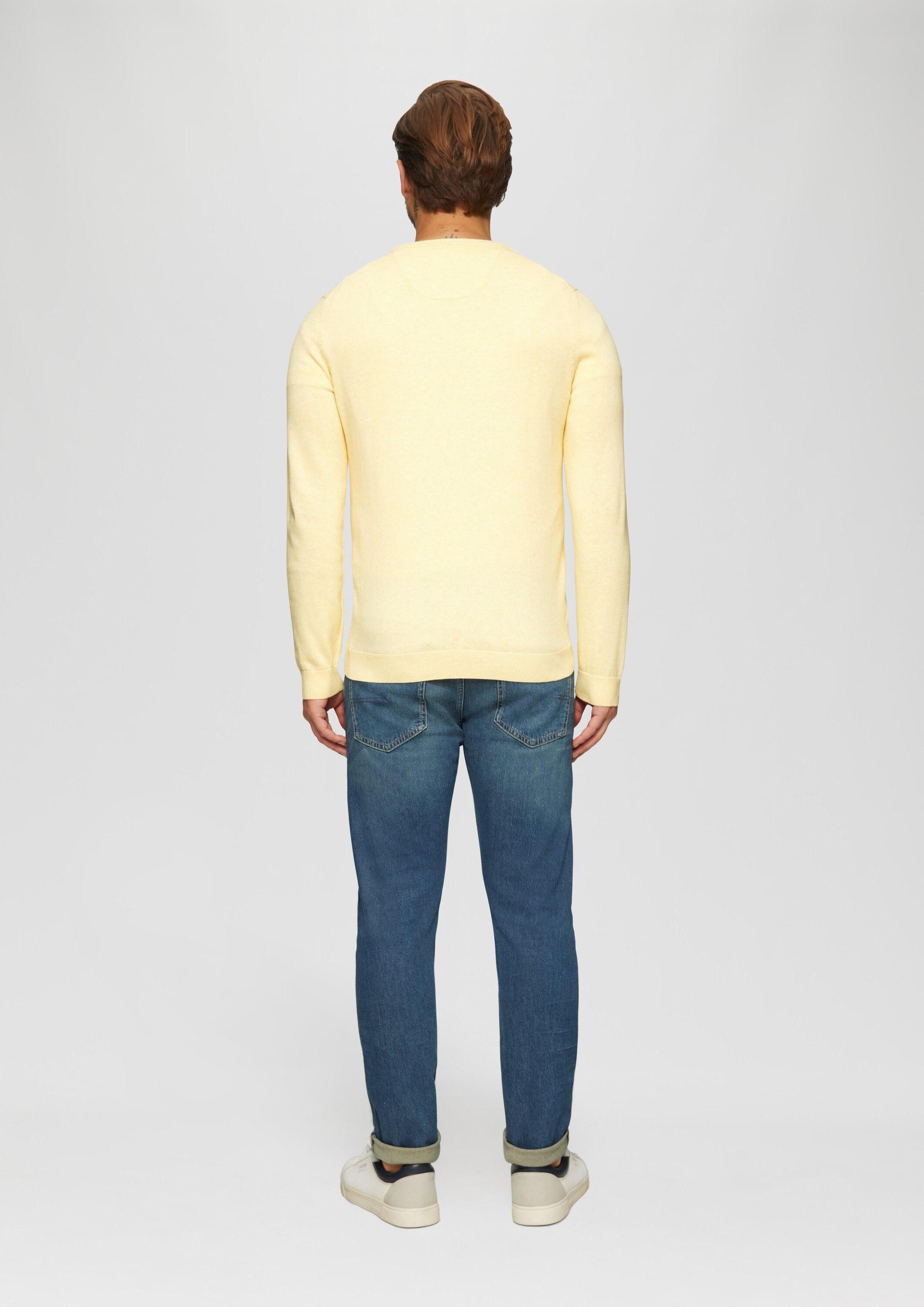 s.Oliver Longpullover Strickpullover Baumwollpullover mit Logo-Stickerei