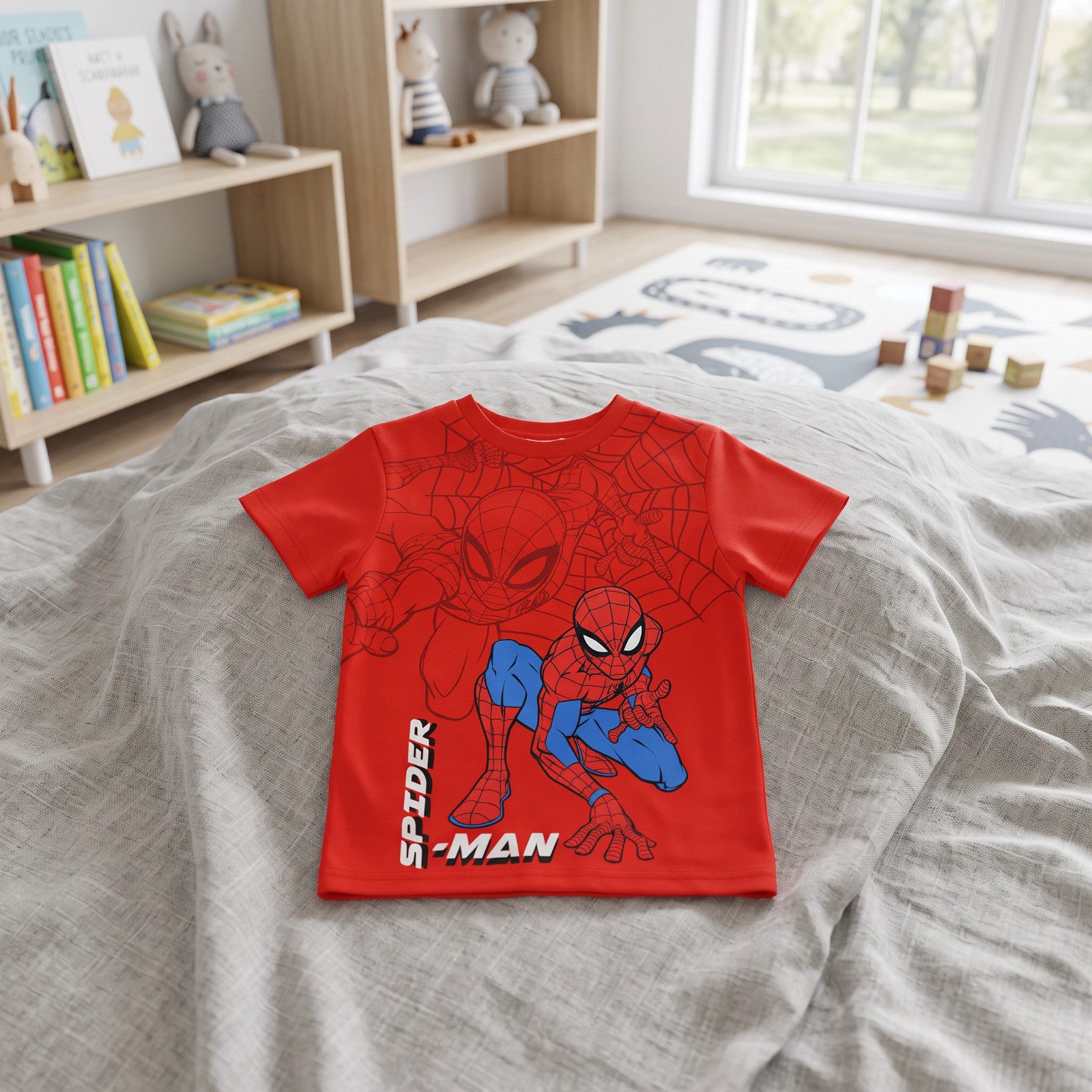 MARVEL Print-Shirt Marvel Spiderman Kinder Jungen T-Shirt Kurzarm Shirt Gr. 98 bis 128 (1-tlg) 100% Baumwolle – Bild 4 von 5