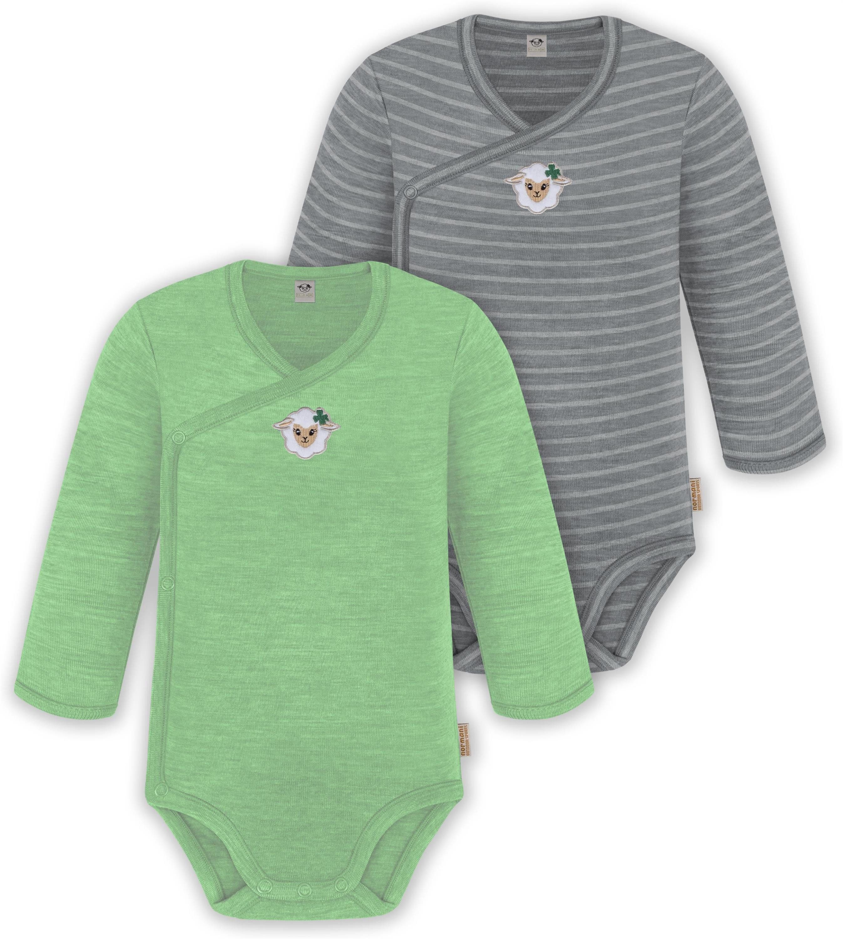 Langarmwickelbody 2er Set Unisex Baby Wickelbody Langarm-Strampler
