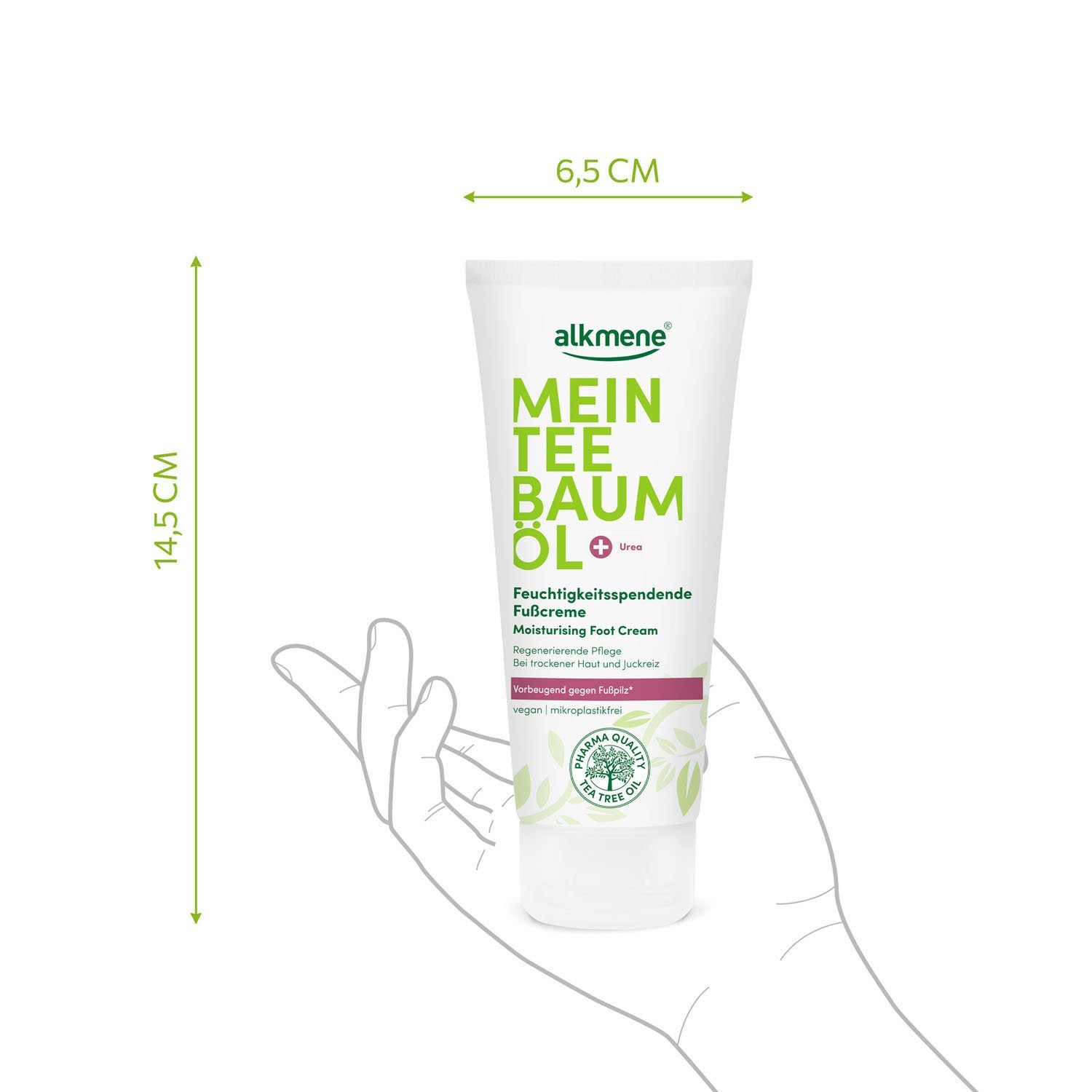 vegan, - vorbeugend Fuß 2-tlg. Fußpilz Fußcreme Fußcreme gegen Urea 2x Teebaumöl alkmene Creme