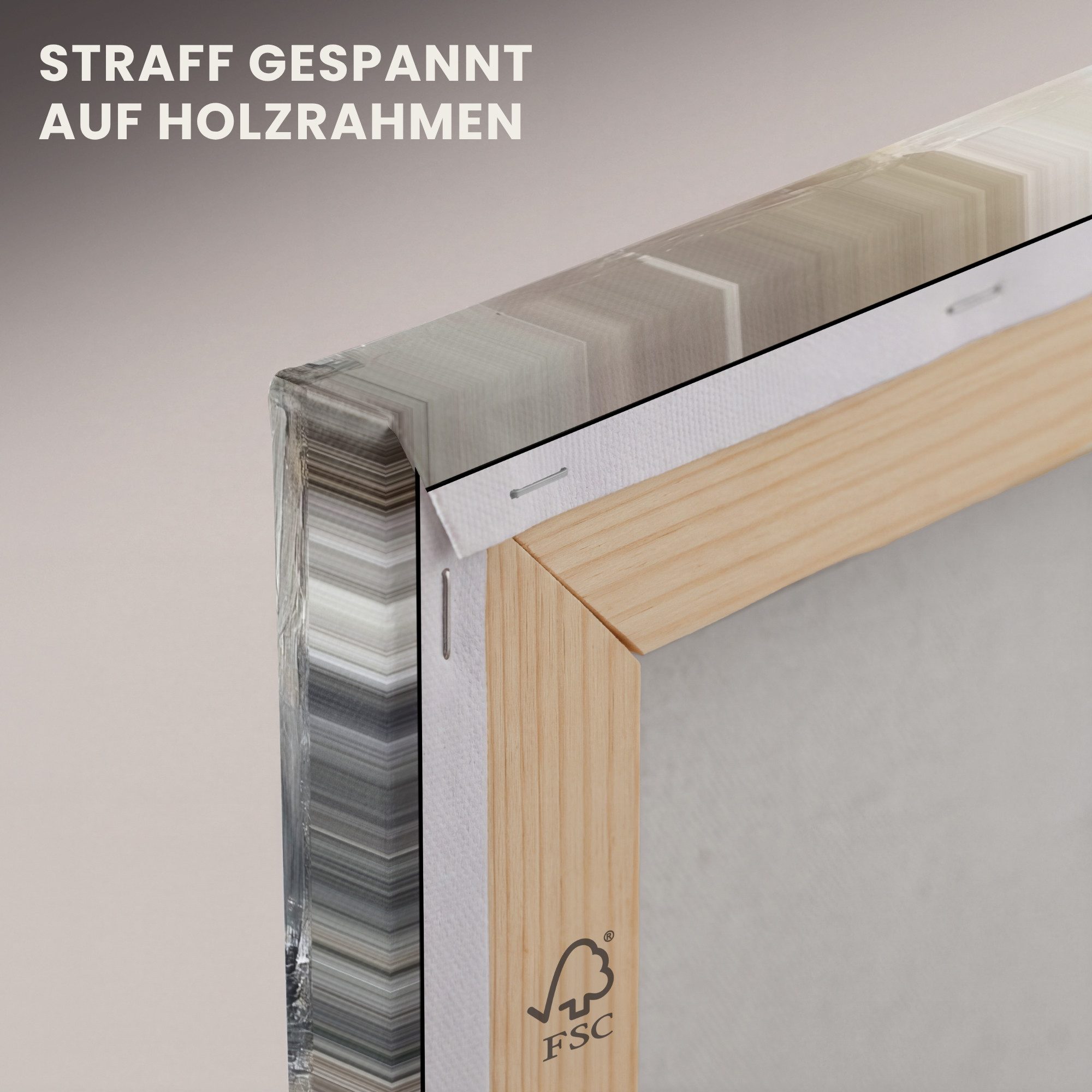 OneMillionCanvasses® Leinwandbild Farbpalette - Pinselstriche - Beige - Neblig, Fotodruck (1 St), Leinwand Canvas Wandbild, Wanddekoration 20x30 cm – Bild 5 von 5