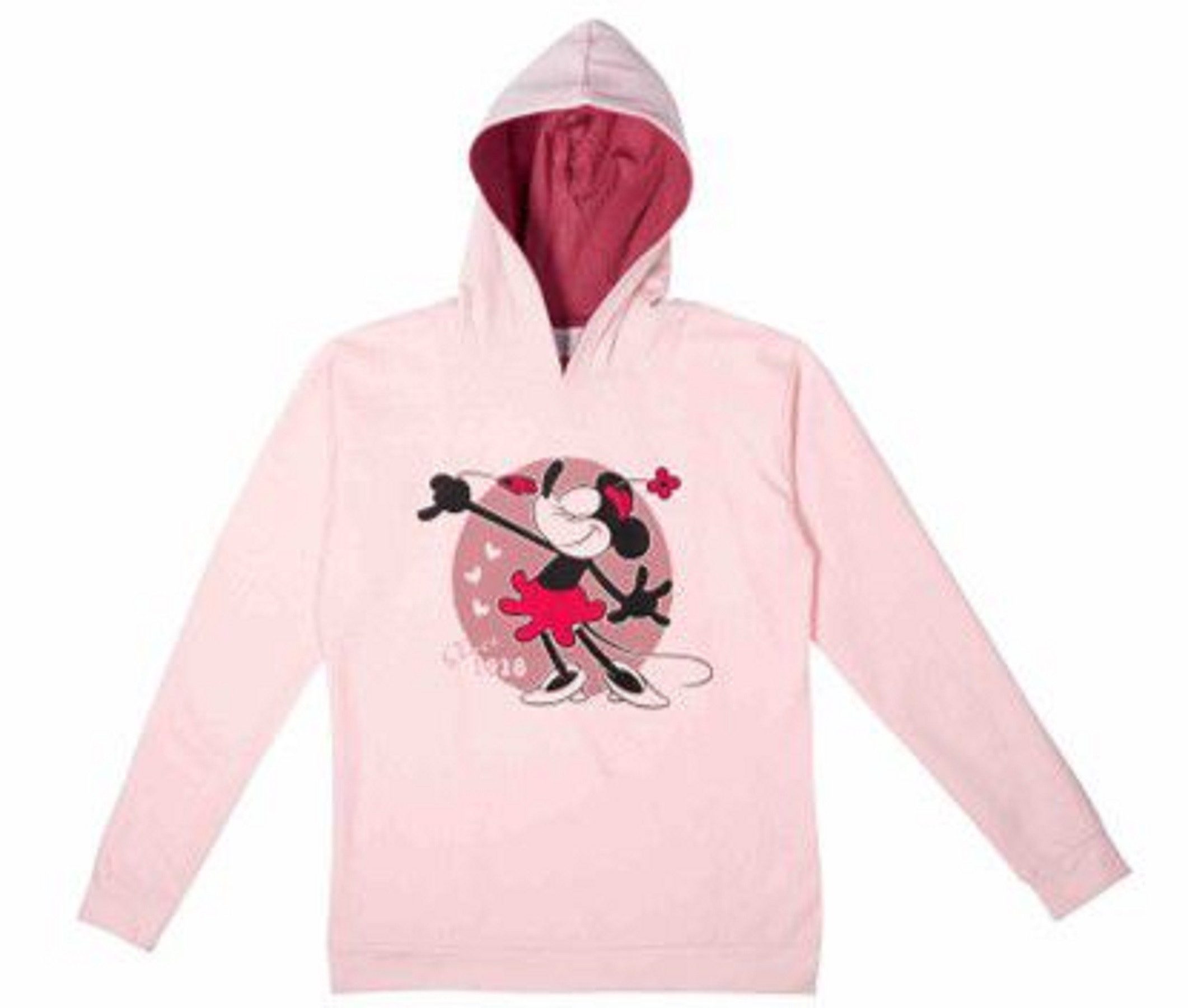 Disney Minnie Mouse Hoodie Minnie Mouse Damen Hoodie 100% Baumwolle Pullover