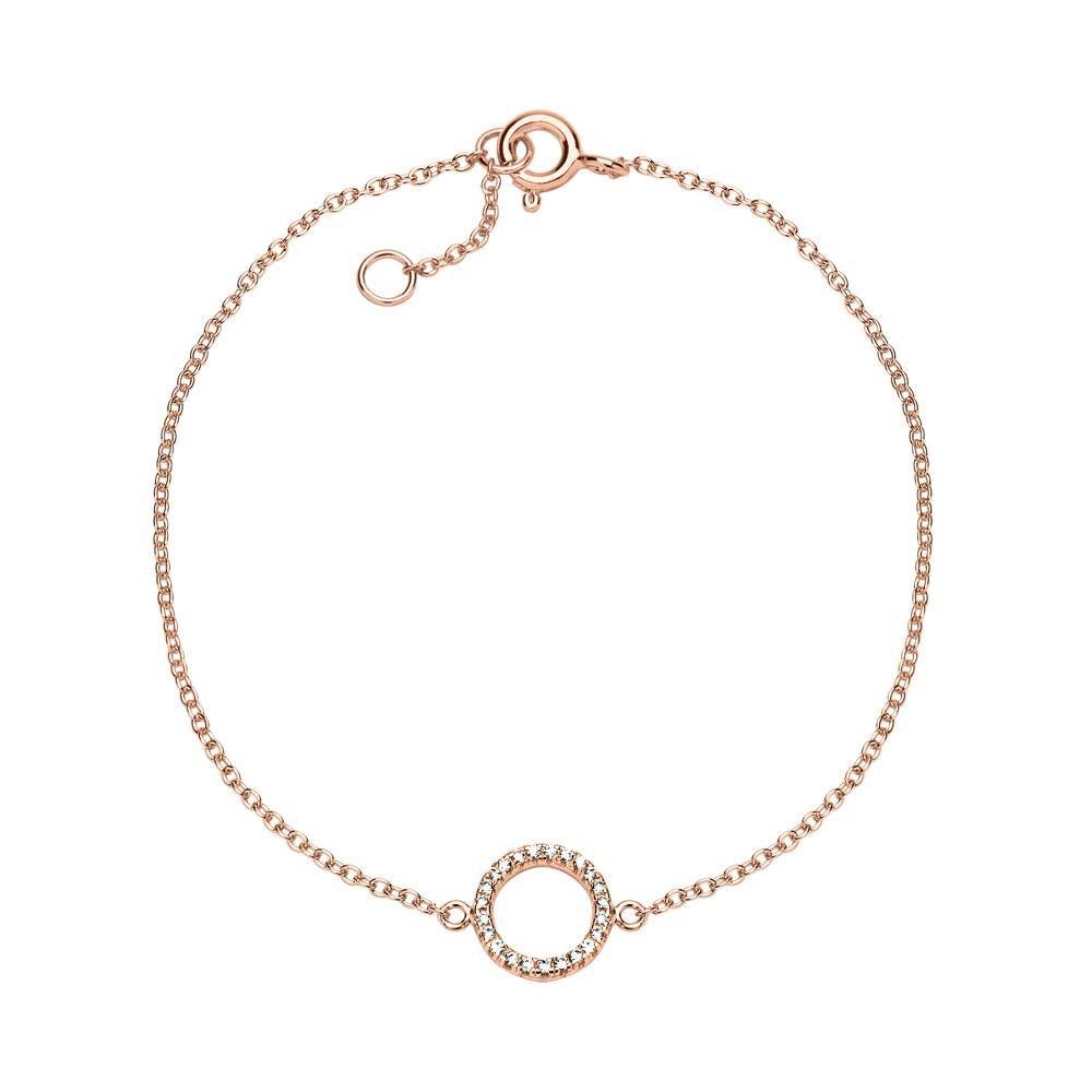 Unique Silberarmband Vergoldetes Armband rosé mit Zirkonia SB0233-R