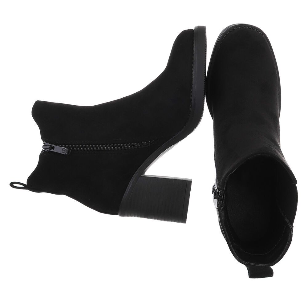 Ital-Design Eleganter Chelsea-Boot mit elastischem Einsatz und Sohle High-Heel-Stiefelette (90726840) Blockabsatz Stiefeletten in Schwarz