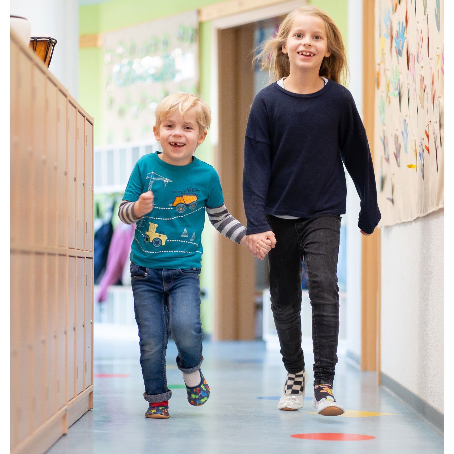 Beck Schläppchen Dinos Gymnastikschuh (für Sport, Kita, Schule und Zuhause) mit rutschfester Gummi-Laufsohle