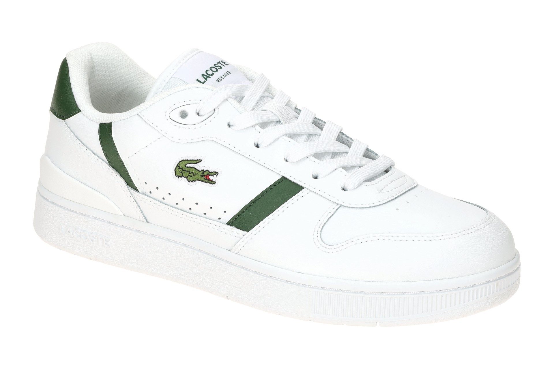 White / Dark Green