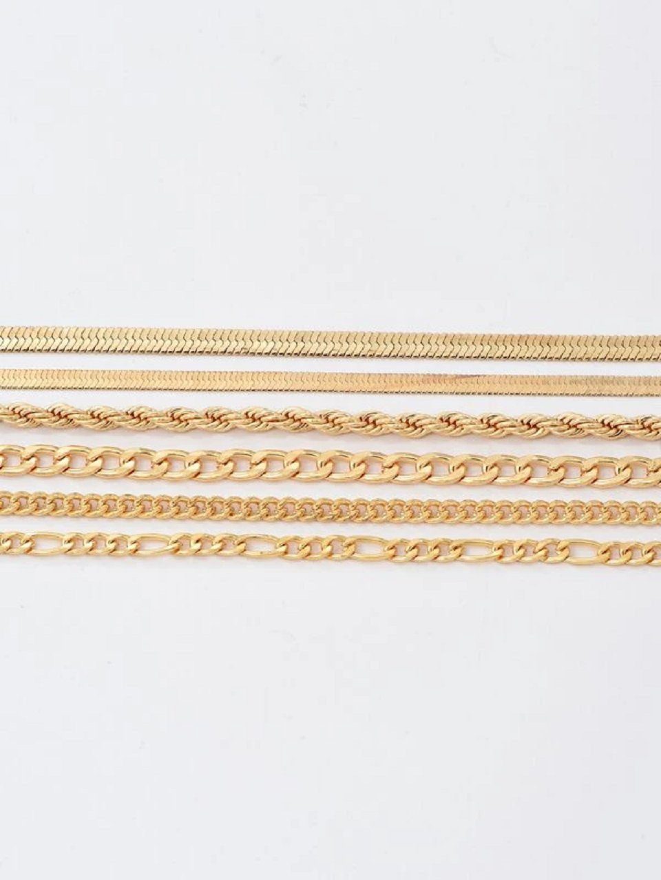 GOLDKLEIN Schmuckset 6 Stück vergoldeter Edelstahl Armbänder Schmuck (6-tlg), Angebot - inkl. Schmuckbox