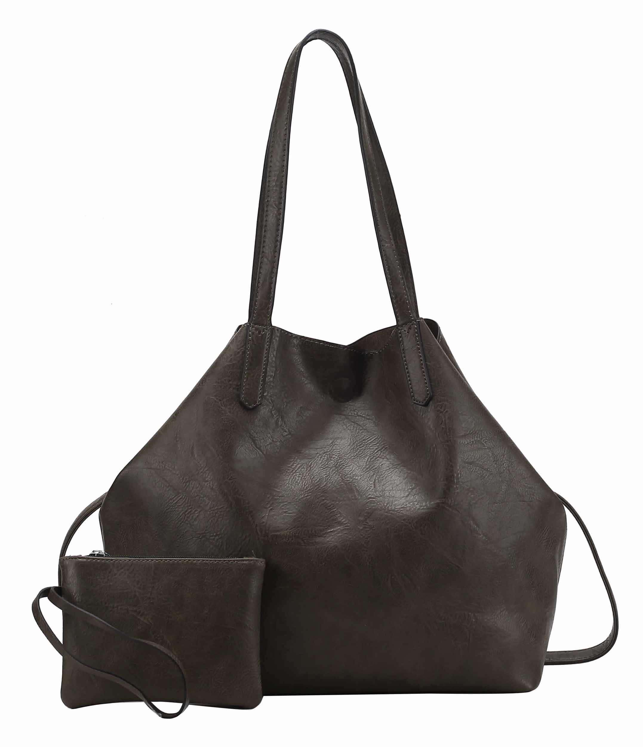 ITALYSHOP24 Schultertasche Damen Tasche SET 2in1 Umhängetasche XXL Shopper günstig online kaufen